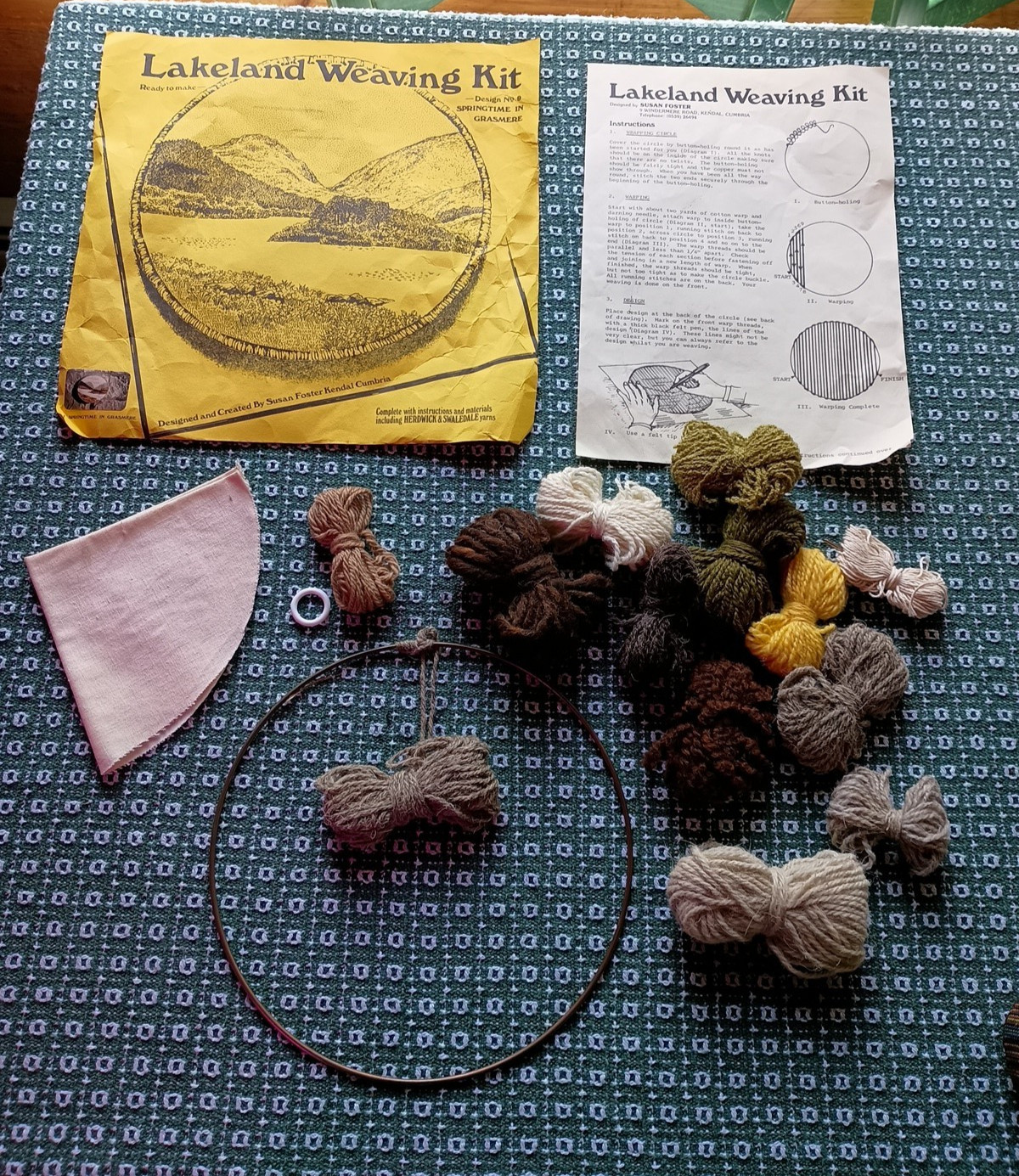 9" Hoop Loom Craft Kit by Susan Foster Lakeland Weaving Earthy, 70's Vibes VTG