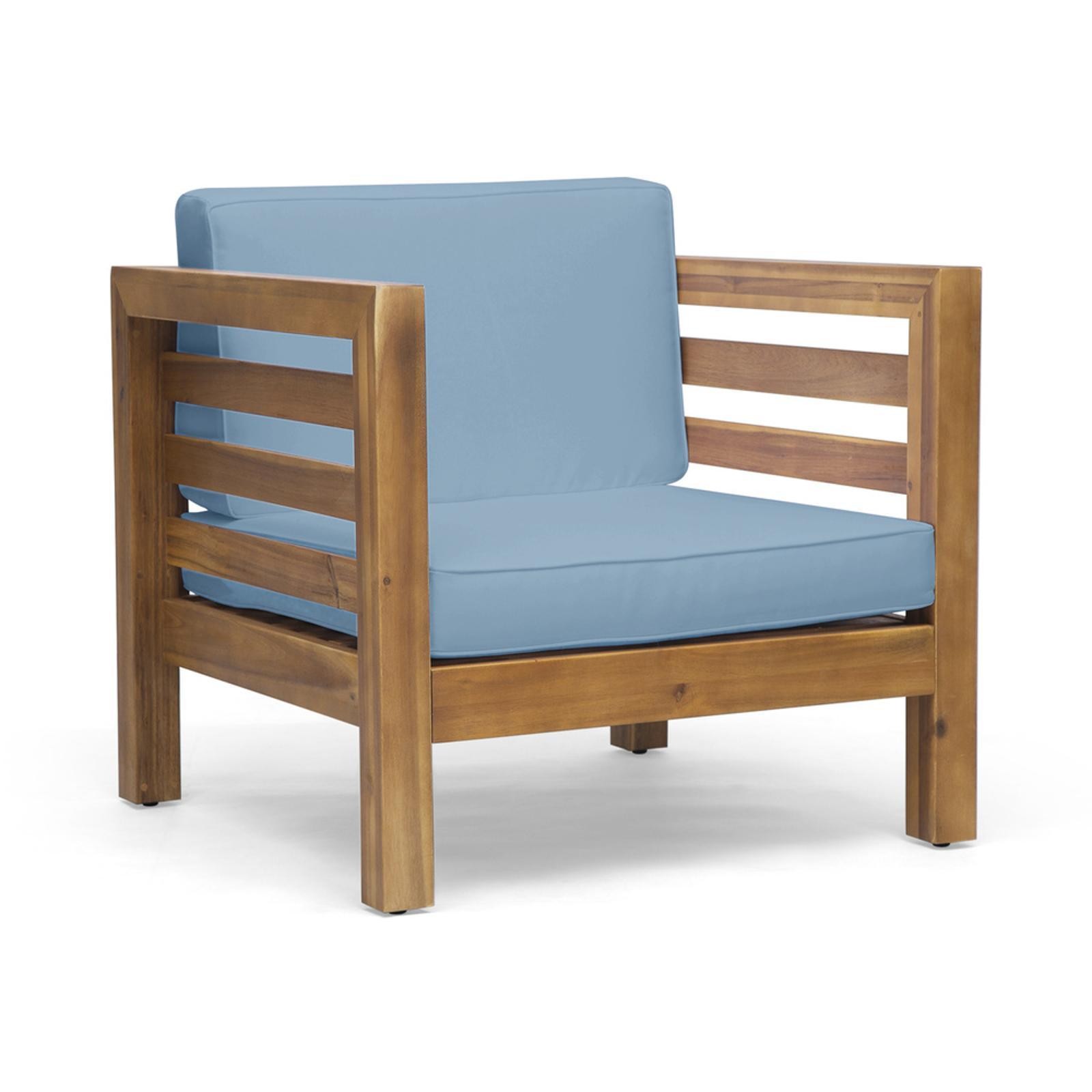 Set of 2 Club Chairs in Acacia Hardwood, Elegant Mid-Century Modern Design,
