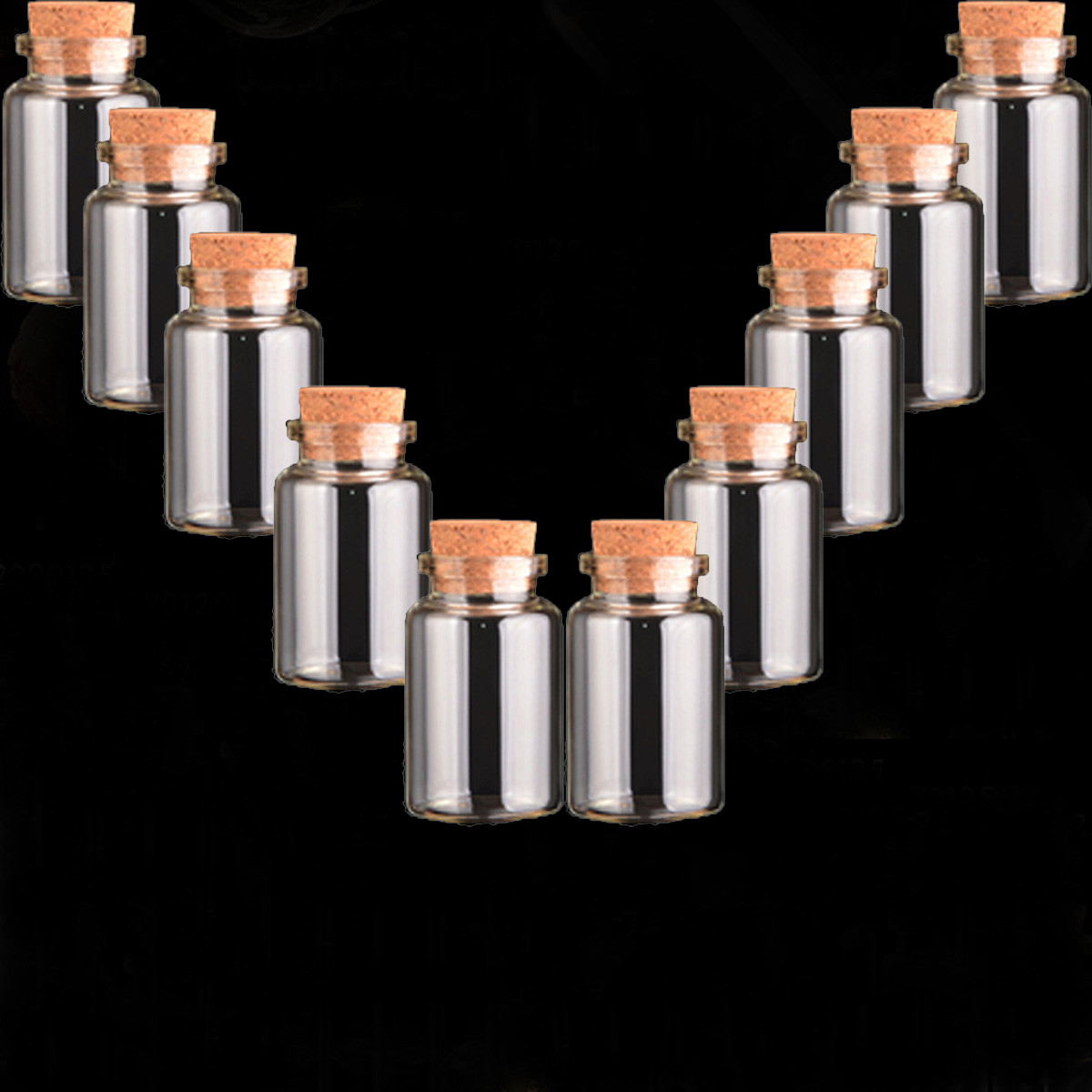 10pcs 20ml 30*50MM Glass Bottles with Corks clear Vials with Cork Little Empty