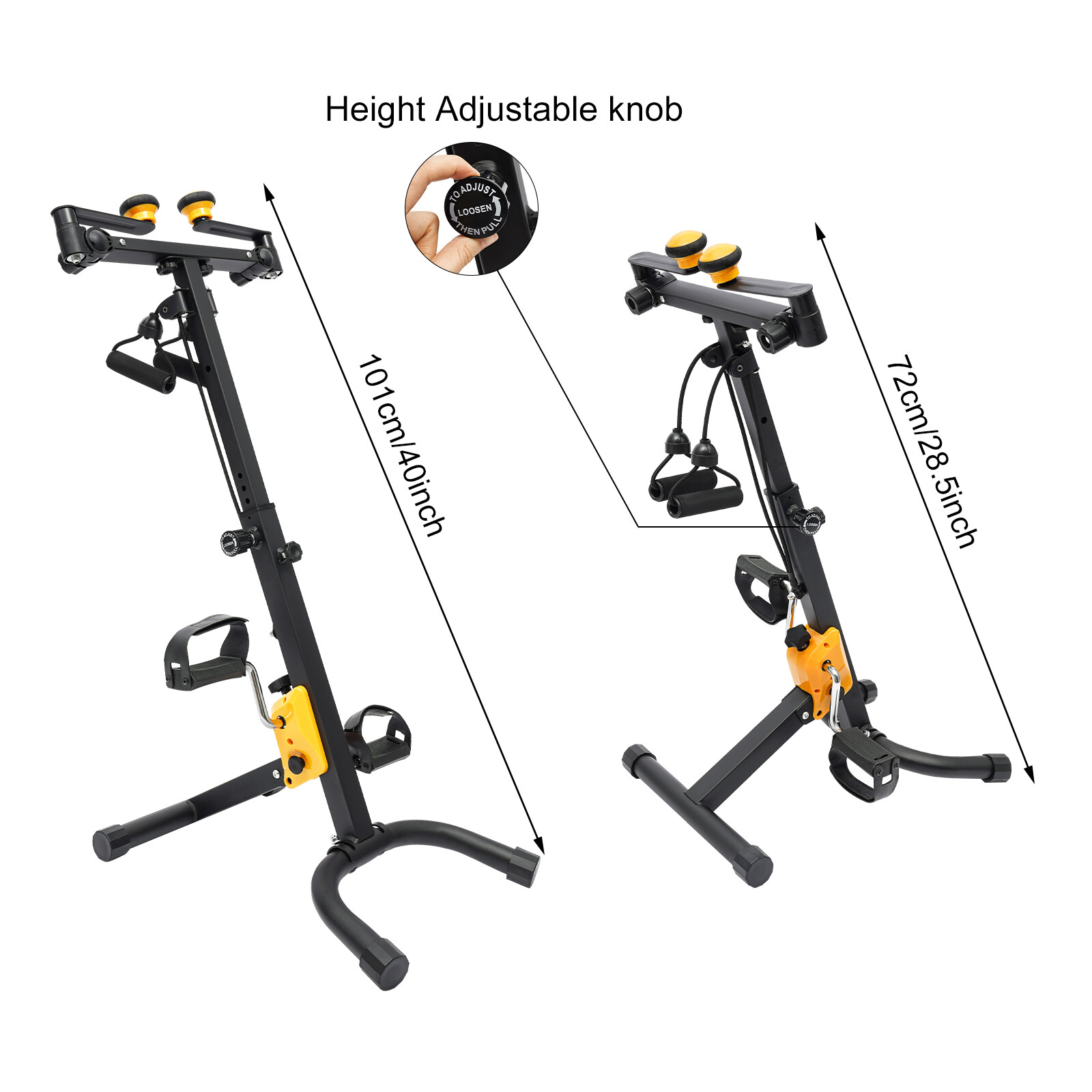 Pedal Exerciser For Seniors 8 Gear Adjustable Full Body Exercise Bike Foldable