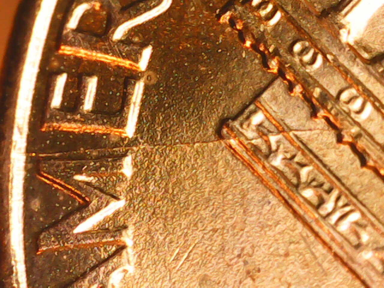 1995 Penny Reverse Die Crack