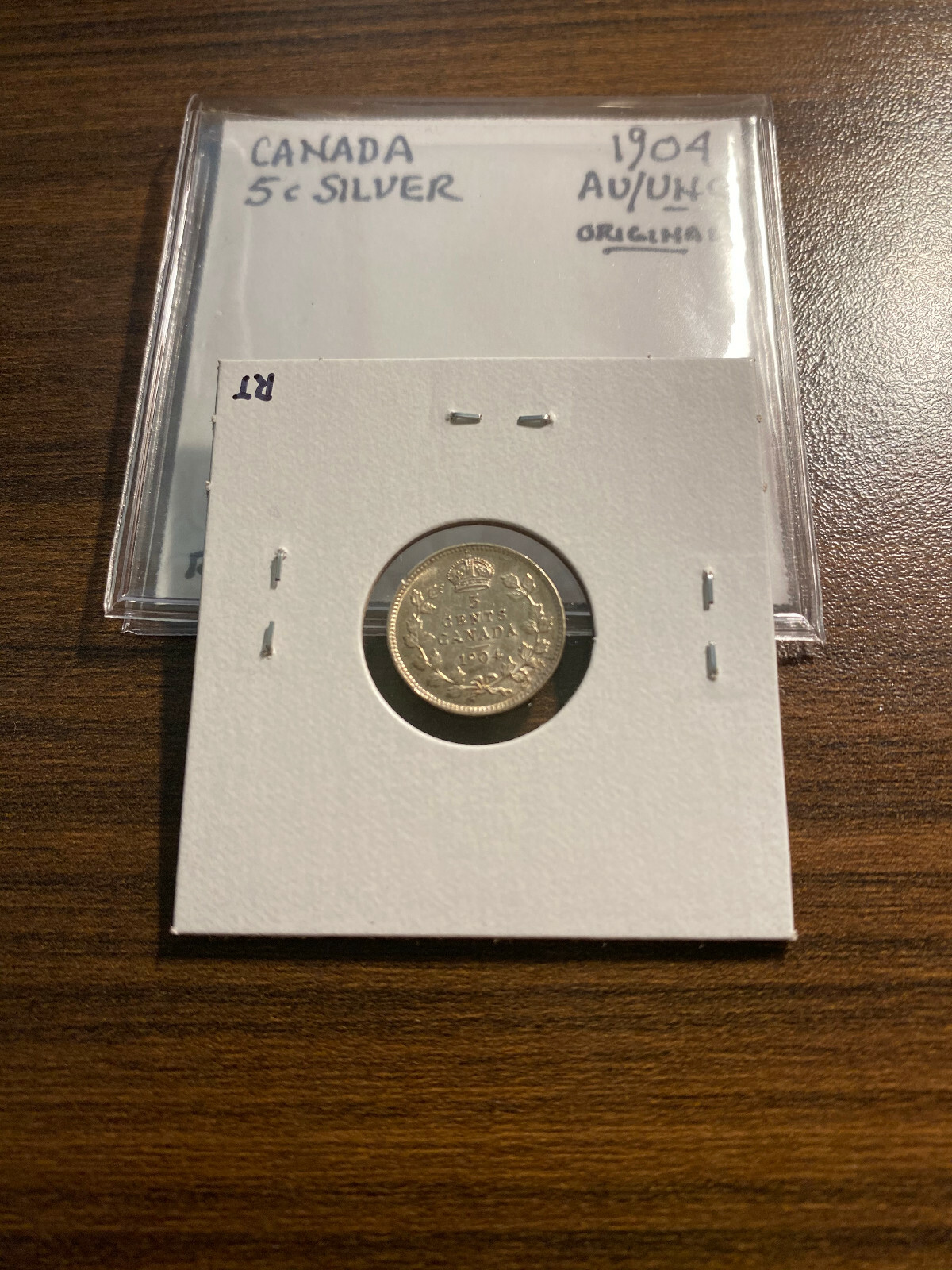 1904 CANADA 5C FIVE CENT SILVER EDWARDVS VII ALMOST UNCIRCULATED/UNCIRCULATED