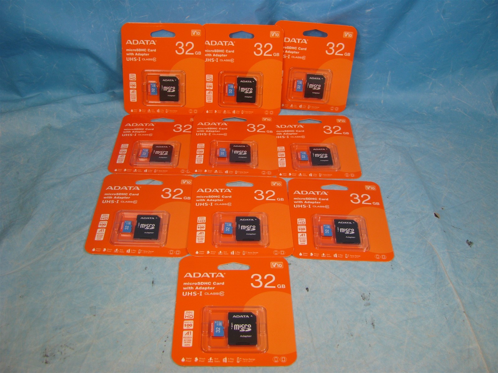 Lot of 10 - ADATA Premier 32GB SDHC UHS-I U1 Memory Card (ASDH32GUICL10-R)
