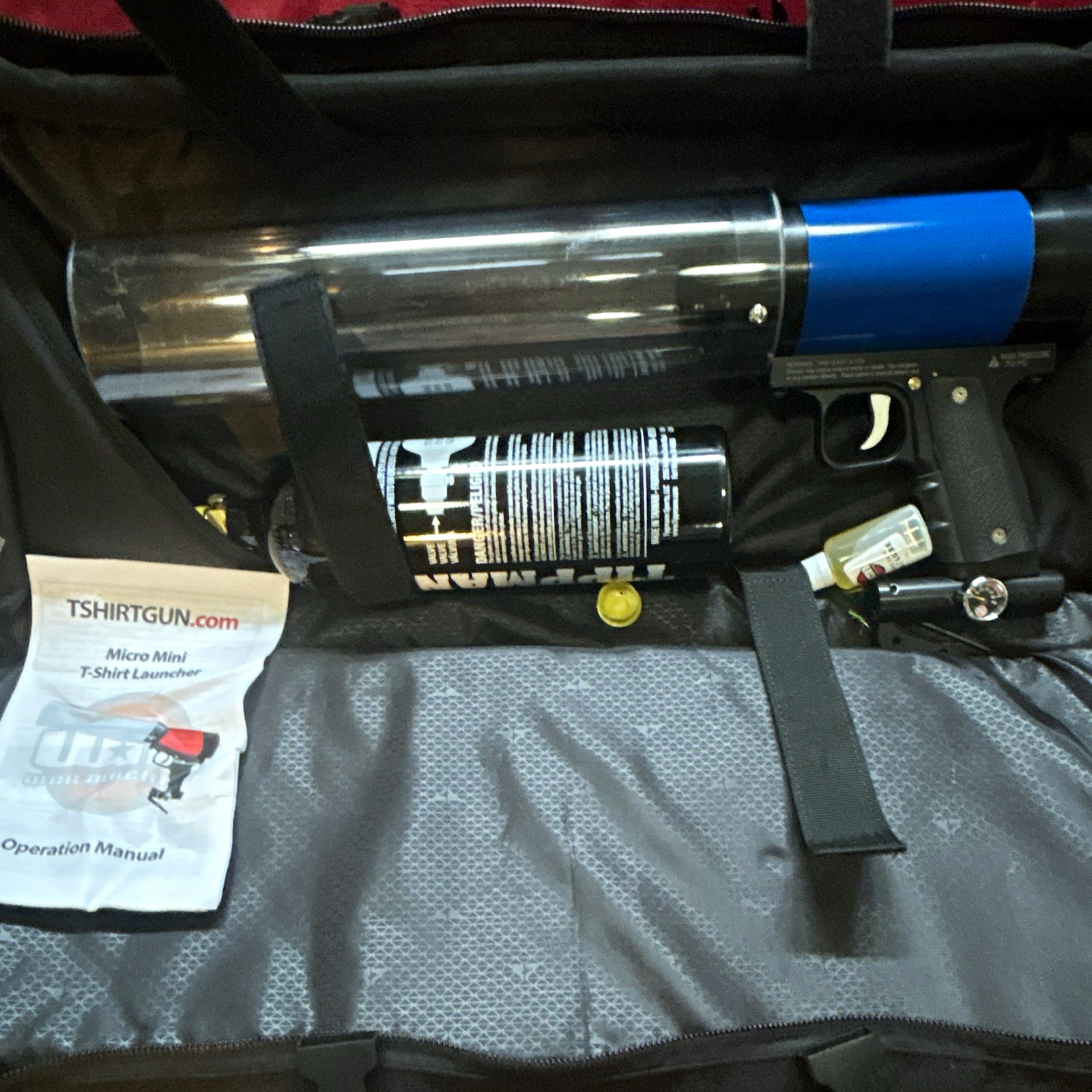 Micro Mini T-Shirt Launcher Paintball Marker - Black & Blue