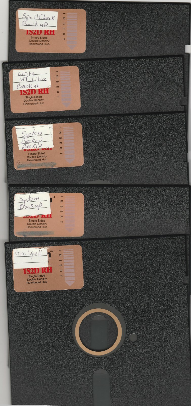 Lot of 5 Used 5.25" floppy disks ~ SOLD AS BLANKS(GeoSpell) used in college