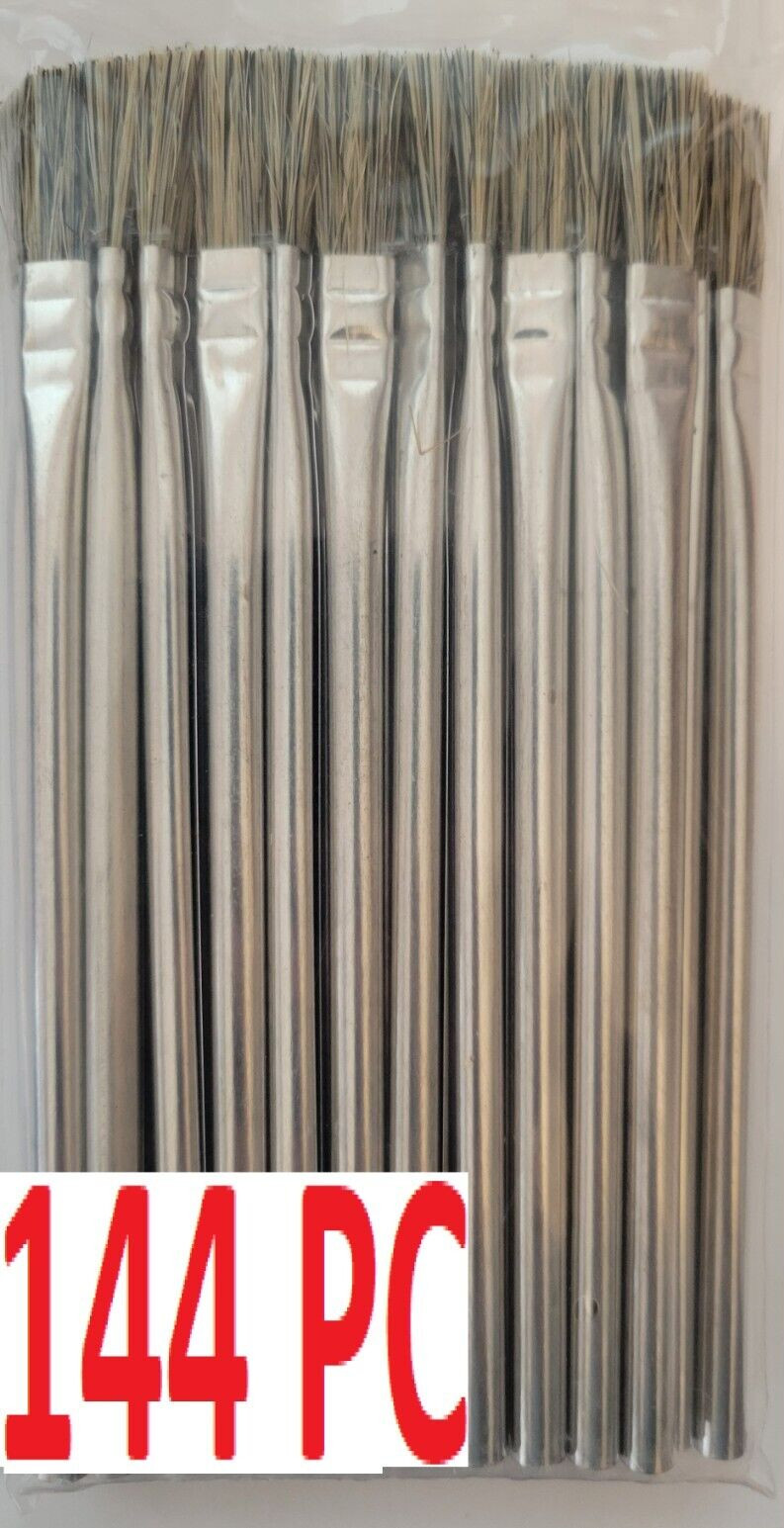 144 Pc of 3/8 Acid Brushes Horsehair Disposeable For Glue Oil Paint Flux
