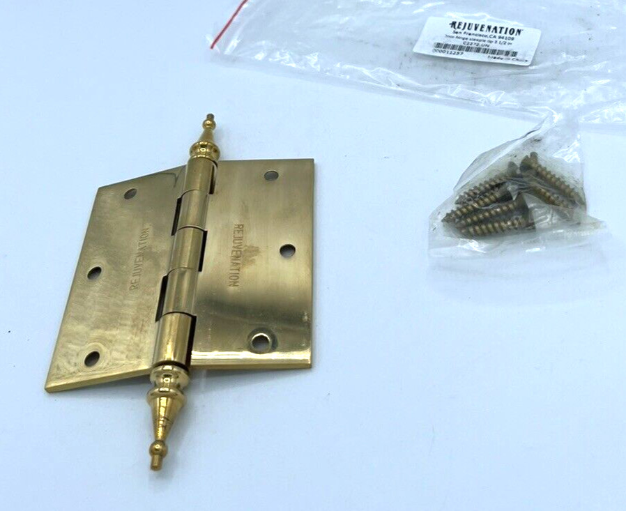 Steeple Door Hinge 3.5 in Unlacquered Brass Solid C2272 Rejuvenation