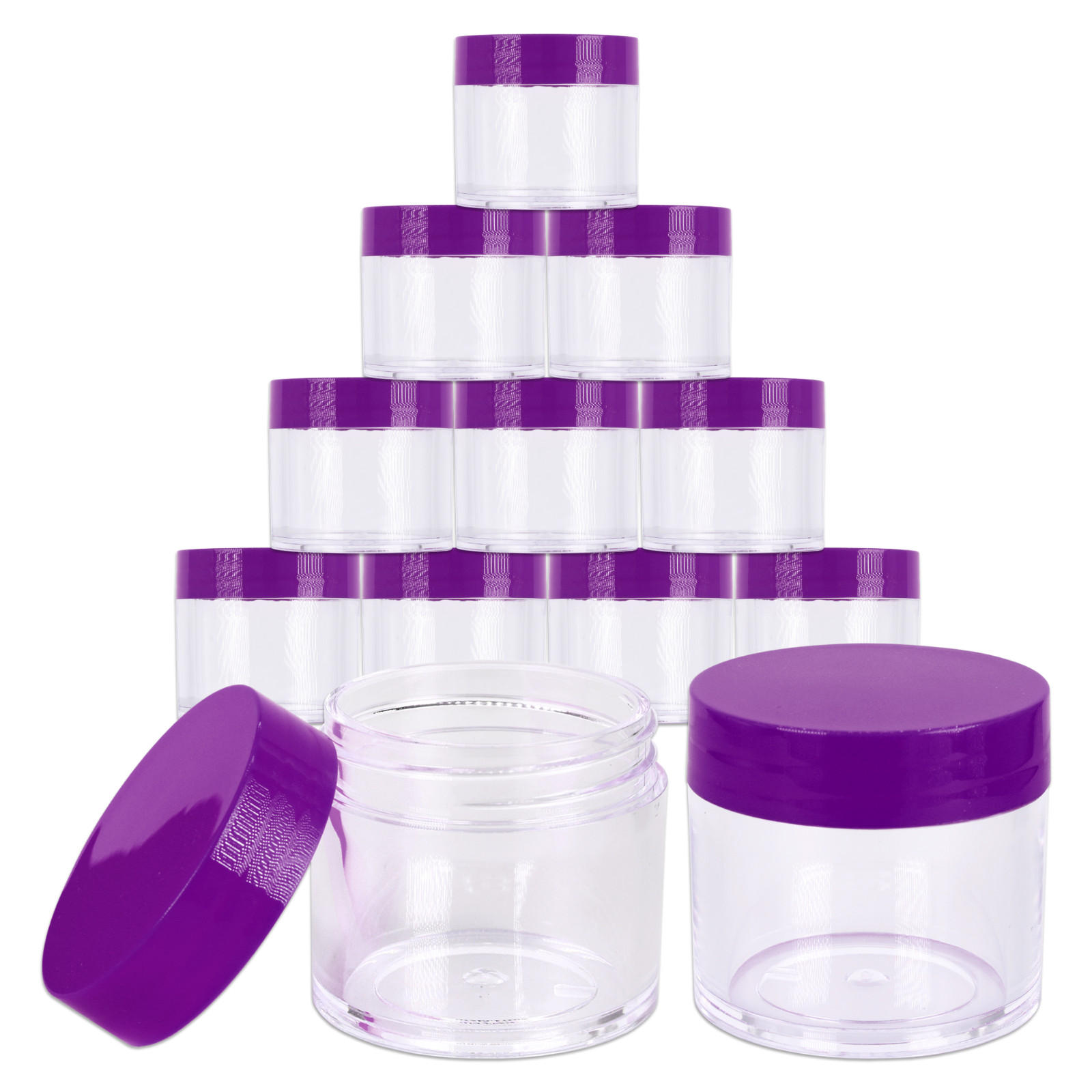 12 Pieces 30G/30ML Round Cosmetic Sample Pot Jars Container Purple Lids BPA Free