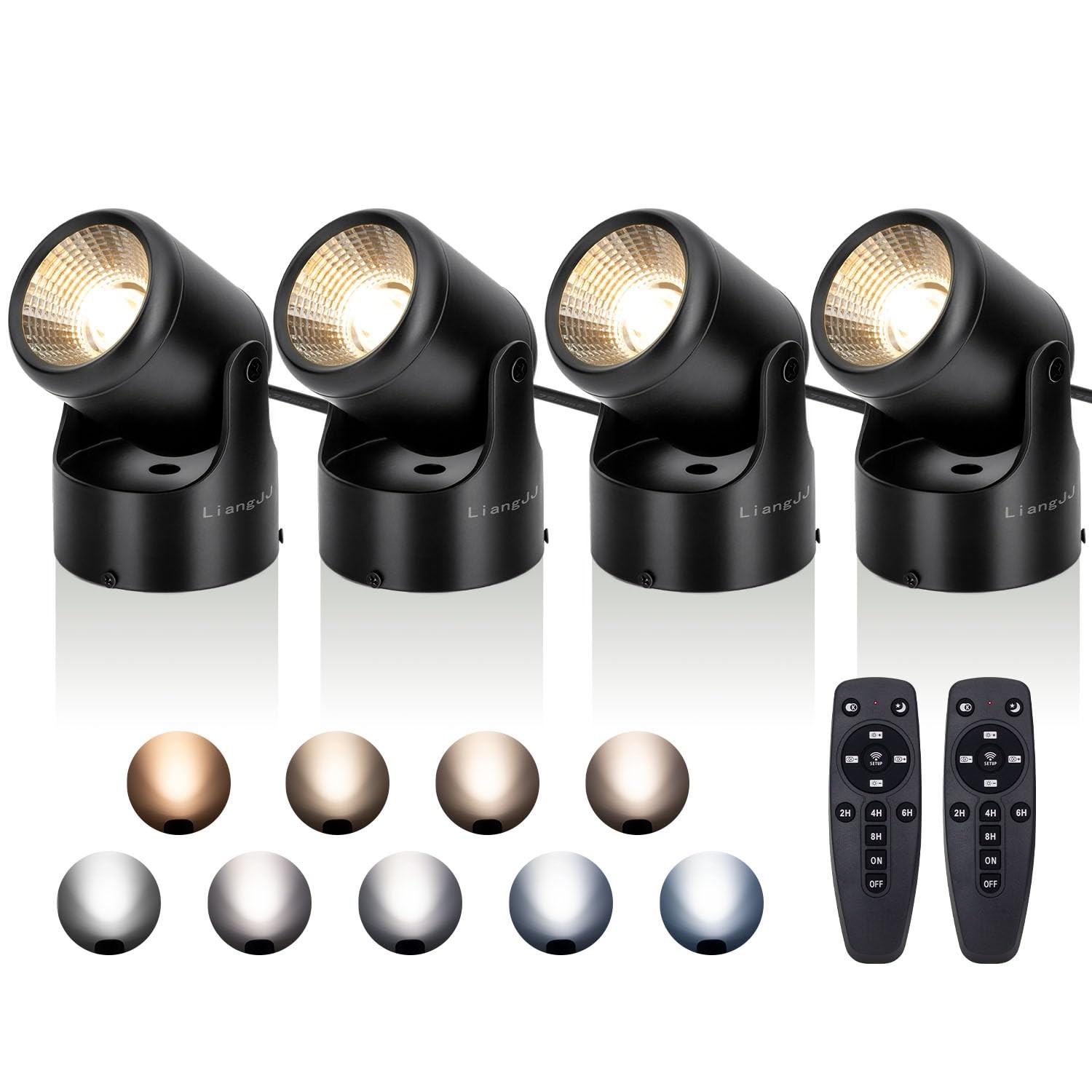 LiangJJ Uplights Indoor, 4 Pack 24W Uplighting with Timer and Remote, Stepless
