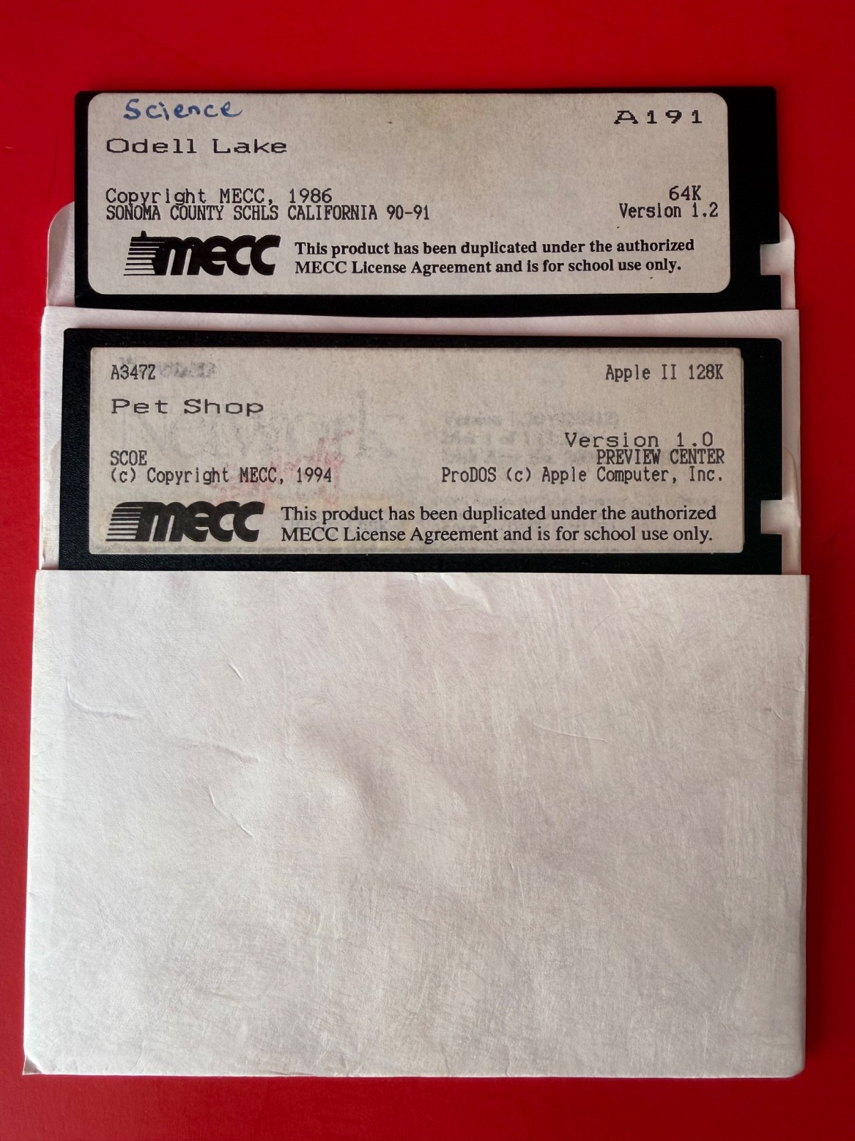 MECC Pet Shop / Odell Shop / For Apple II Home Computers