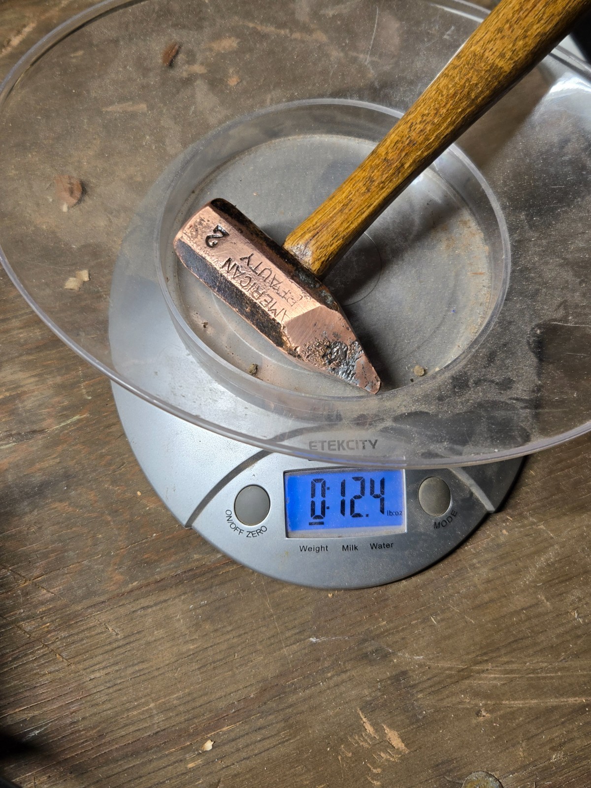 Copper Setting Hammer, American Beauty No. 2, Hickory Handle
