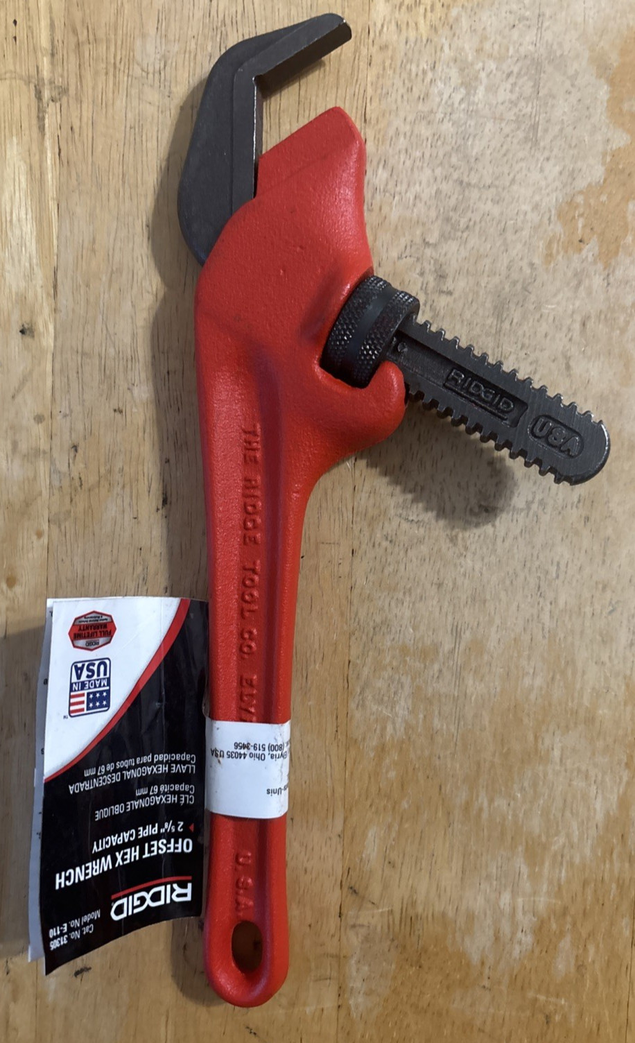RIDGID Hex Pipe Wrench (31305)... FREE S&H!