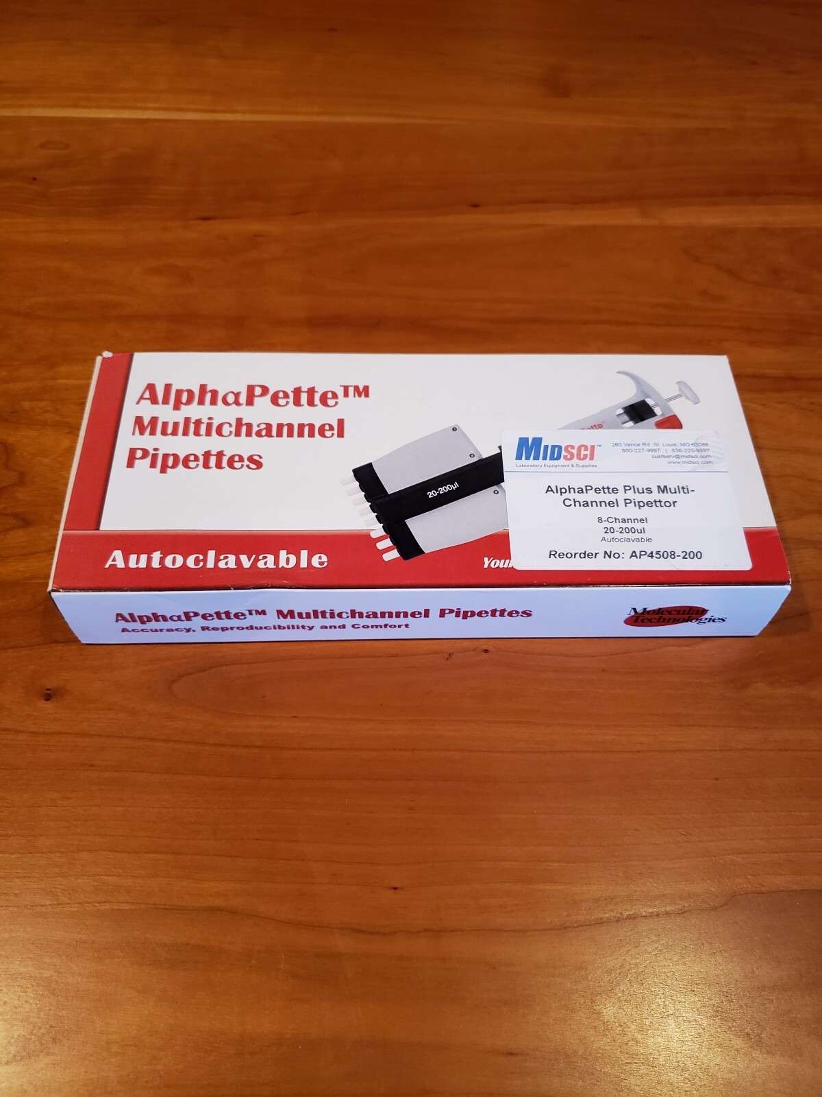 Midsci 8-Channel Alphapette™ Plus Multichannel Pipettor AP4508-200