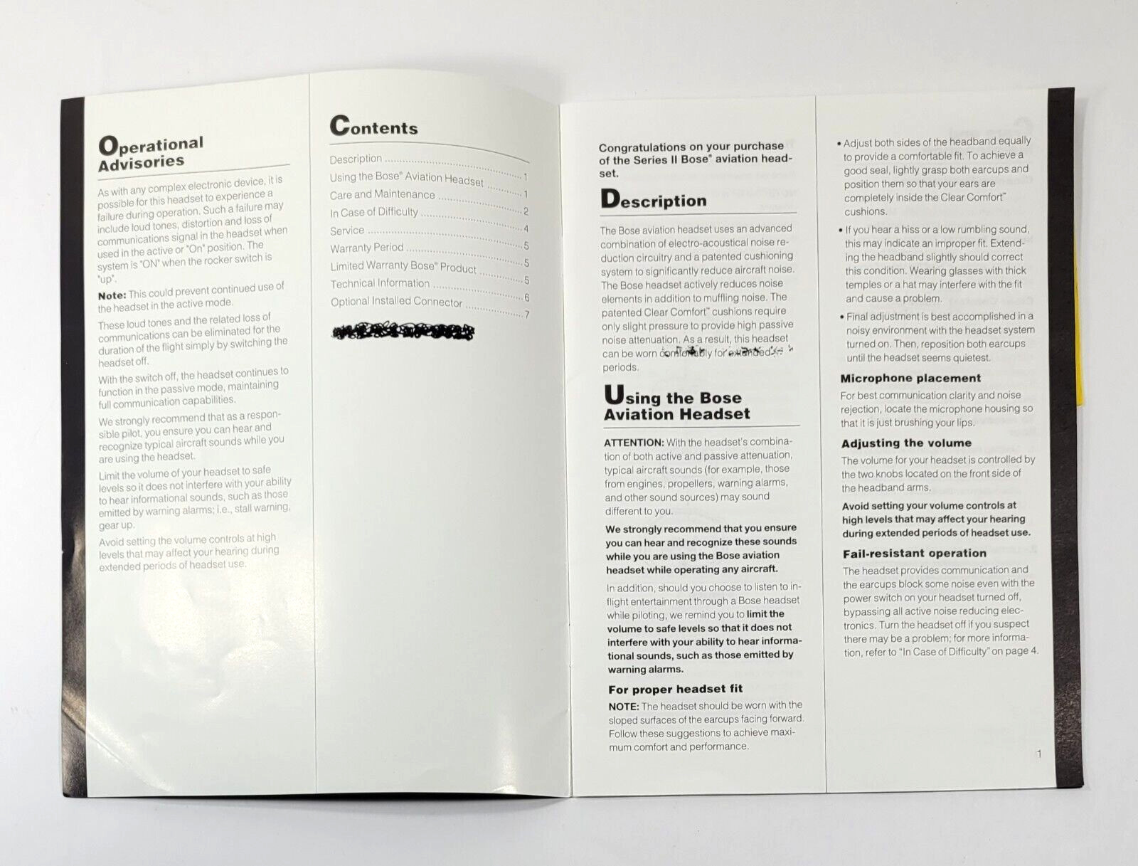Bose Aviation Headset Series II Manual & Owner's Guide