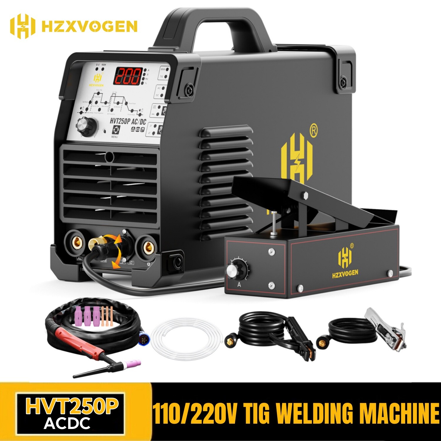 200A Tig Welder Aluminum AC DC Pulse 110V 220V HF TIG Welding Machine&Foot Pedal