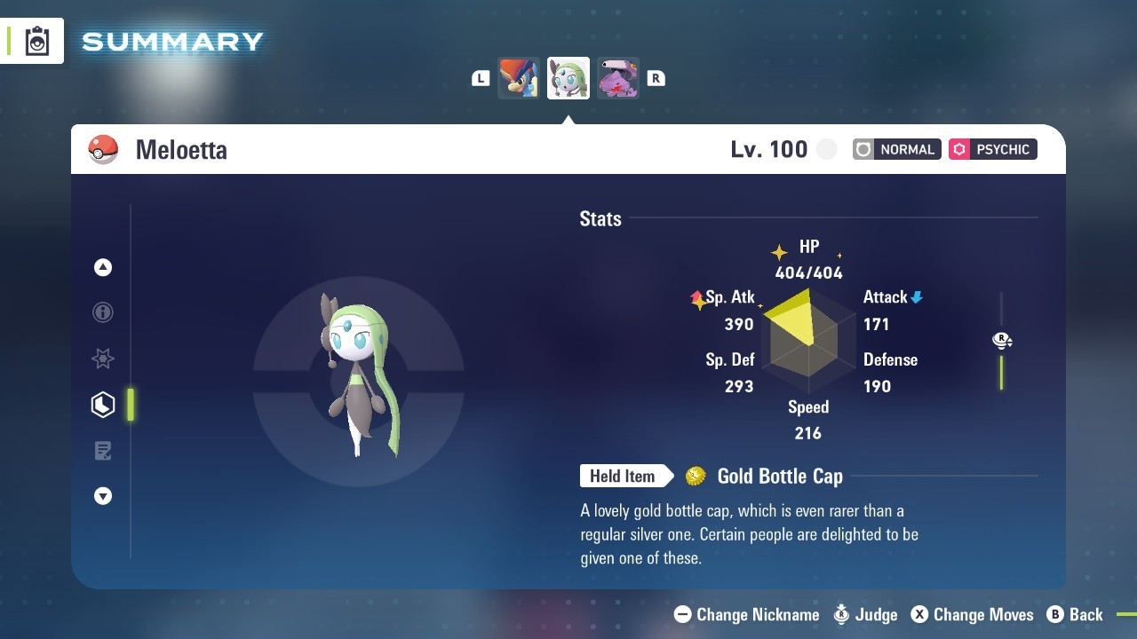 Pokémon Legends: Z-A  Meloetta 6iv Max EV