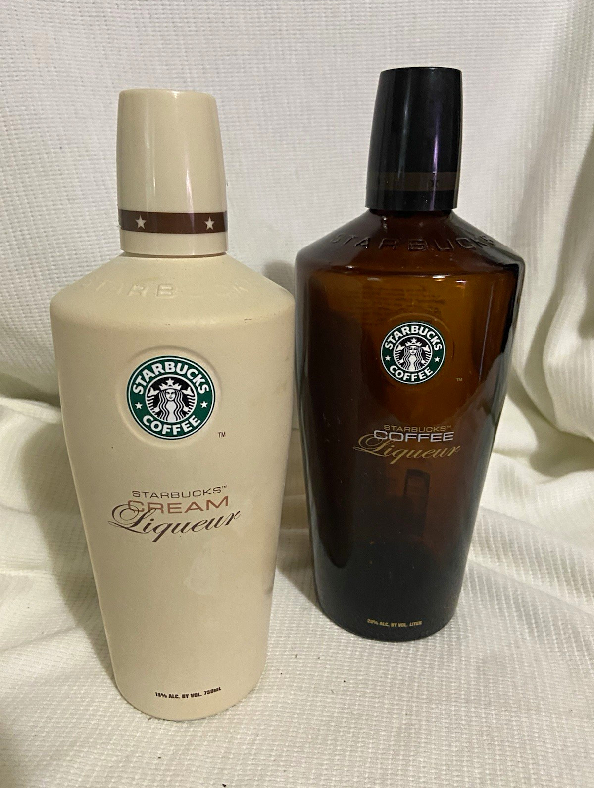 Starbucks Vintage Coffee & Cream Liqueur 750ml EMPTY Liquor Bottles Lot of 2