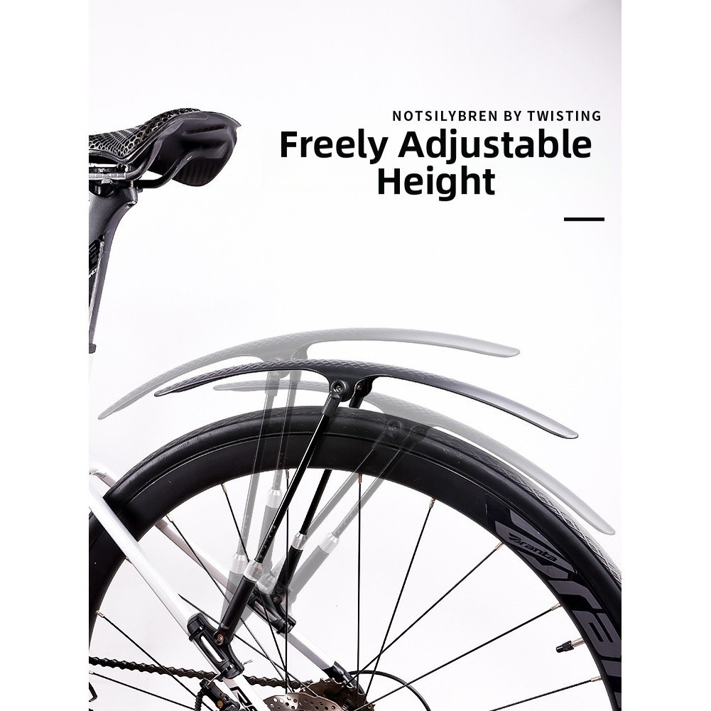 For road Bike Front Mudguard Wide Adjustable Design PP Plastic Black 42.4x4.8cm