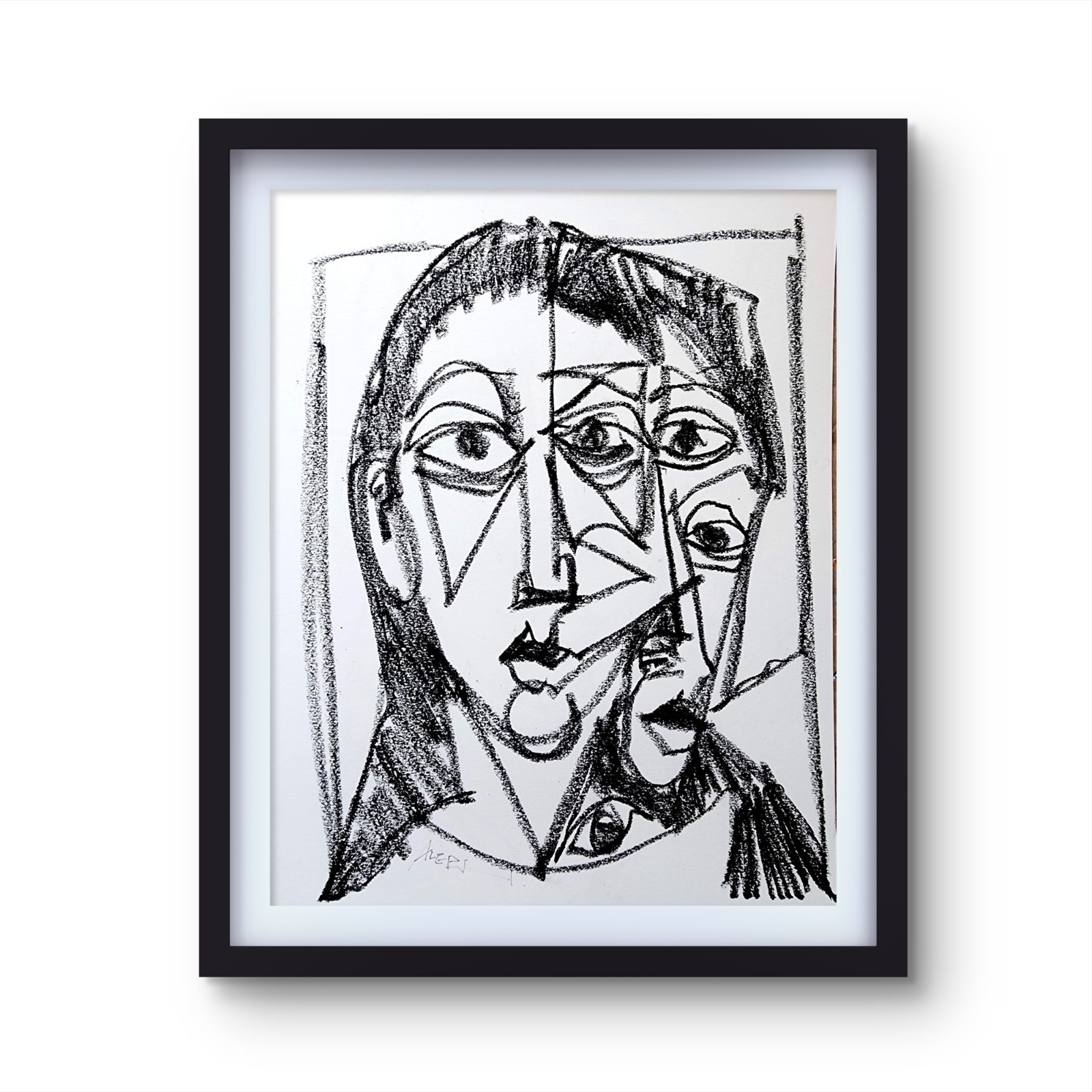 Aleph Original 14x11 Unique Abstract Expressionism Wall Art Gallery Paper Cubism