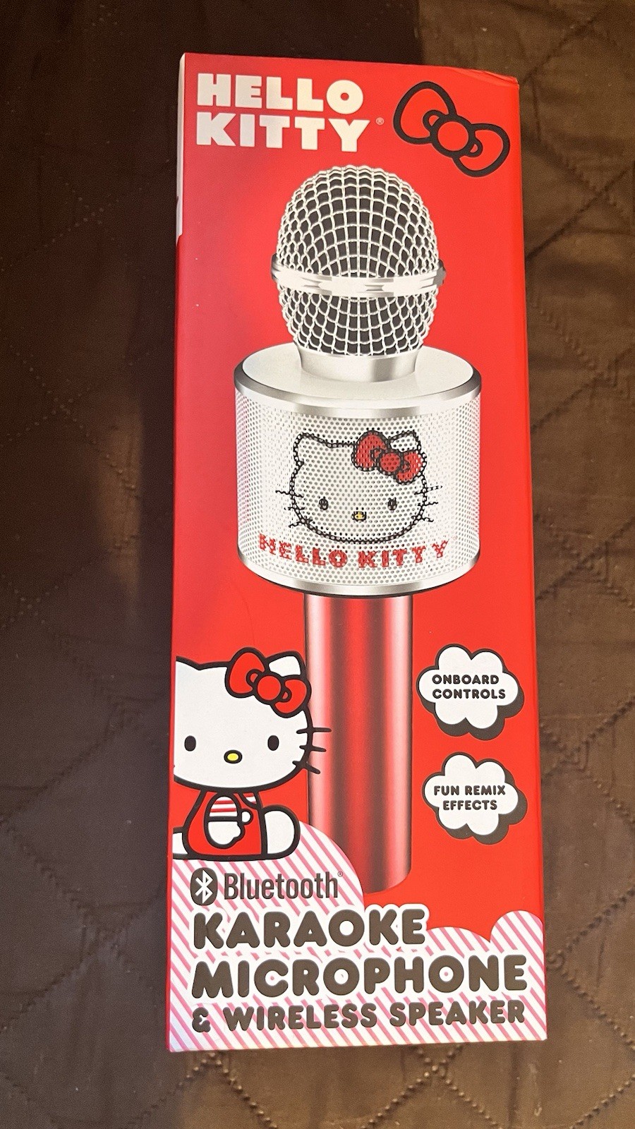 Hello Kitty Bluetooth Karaoke Microphone & Wireless Speaker USB Charging Red NIB