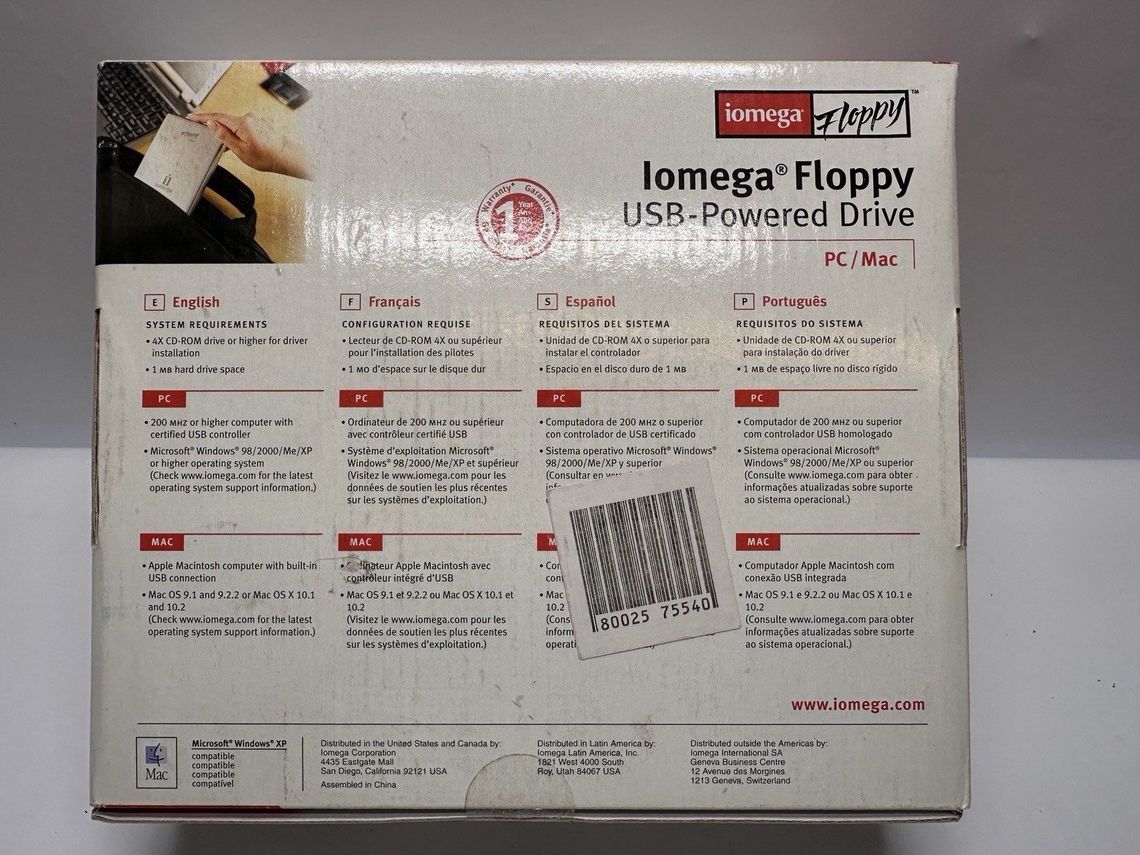 Iomega Floppy USB Powered Drive Open Box PC Mac External 3.5 Drive