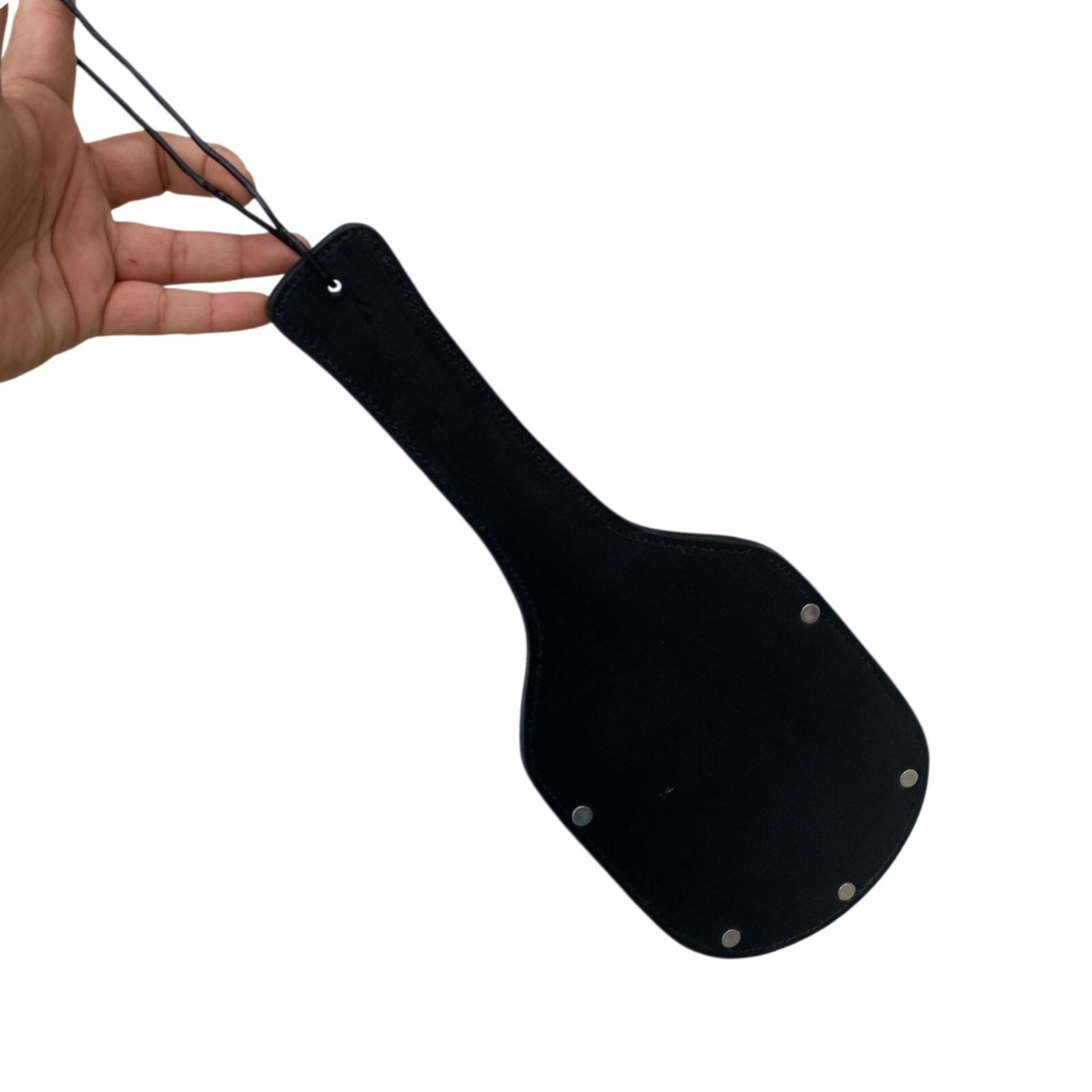 Genuine Cowhide Leather Paddle with Steel Studs Flexible Short Length