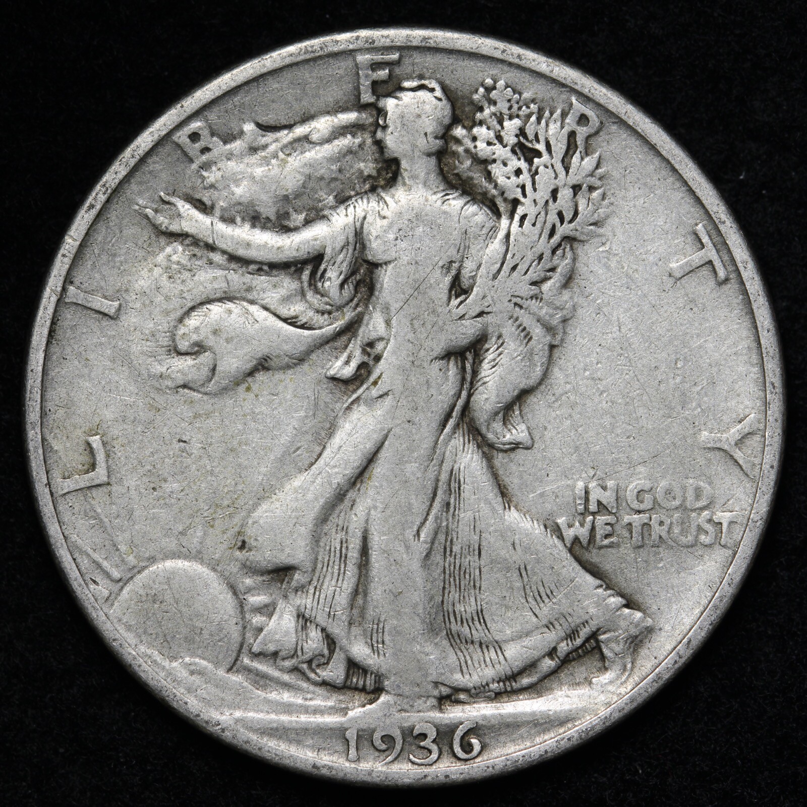 1936-D Walking Liberty Half Dollar Nice Circulated Condition