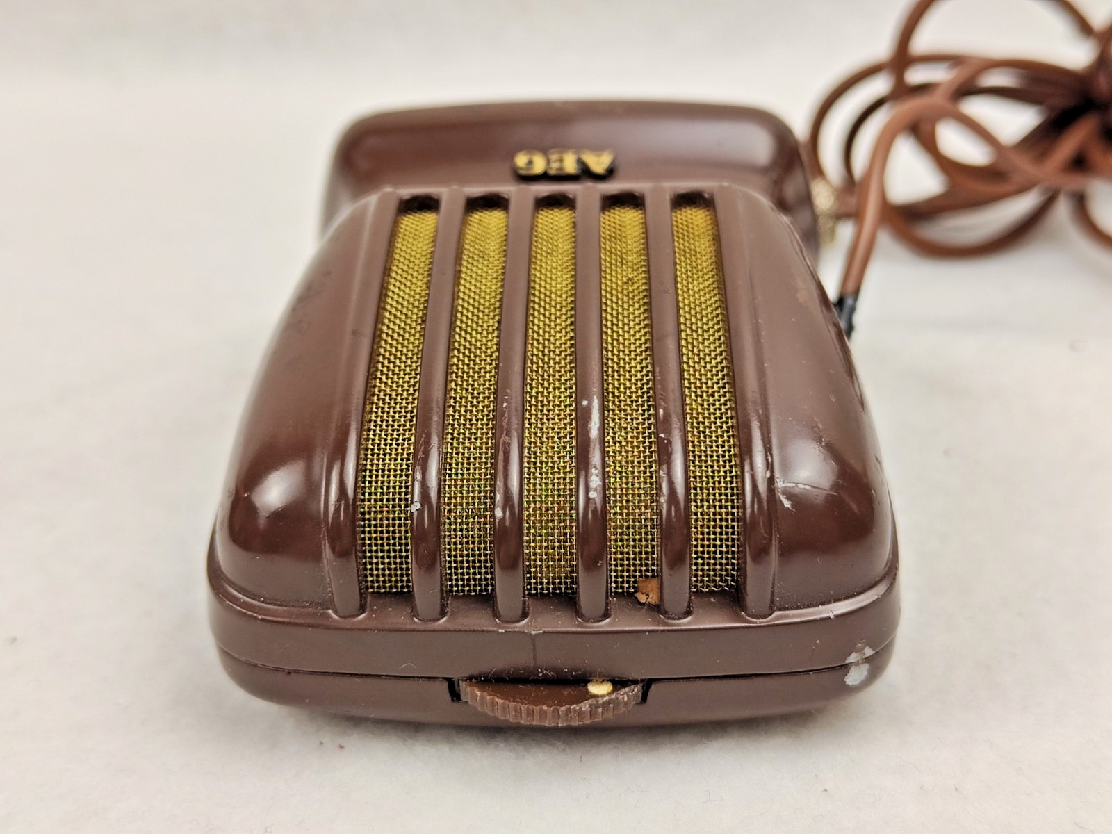 AEG Ela M 300 Dynamic Bakelite Desktop Microphone 1950s