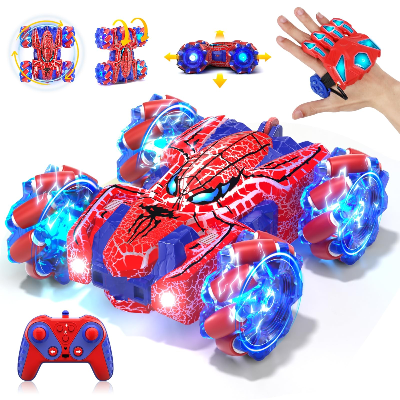 Spider Gesture Sensing Remote Control Car, Double Sided RC Cars with Full-Bod...