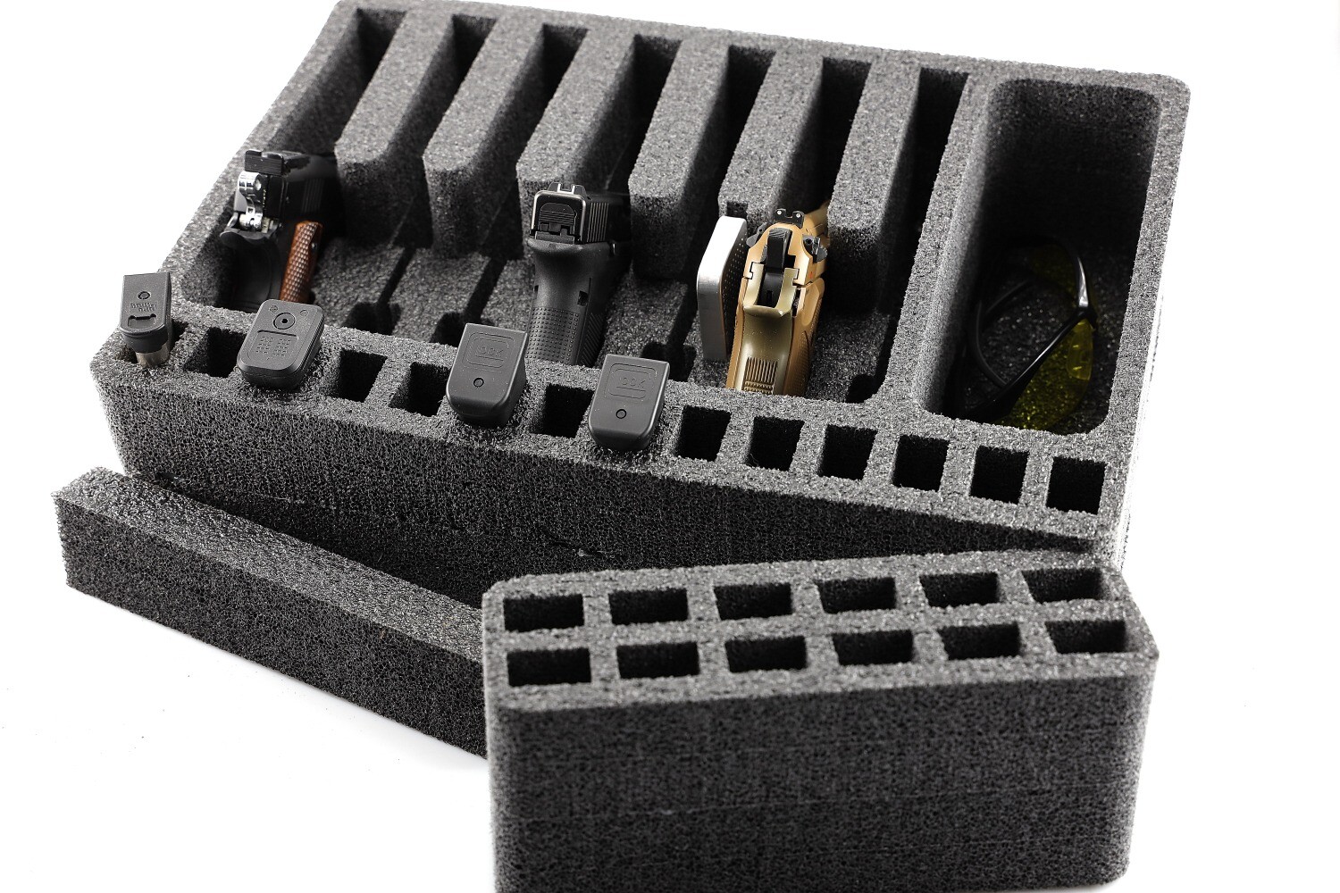 7 Pistol Optic Ready Range foam +storage tray fits Pelican 1520 Apache 4800 case