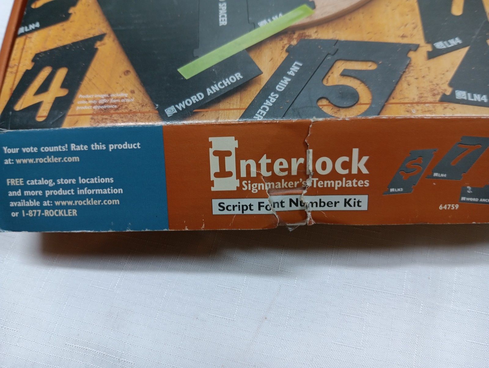 Rockler Interlock Signmaker’s Templates Script Font Number Kit
