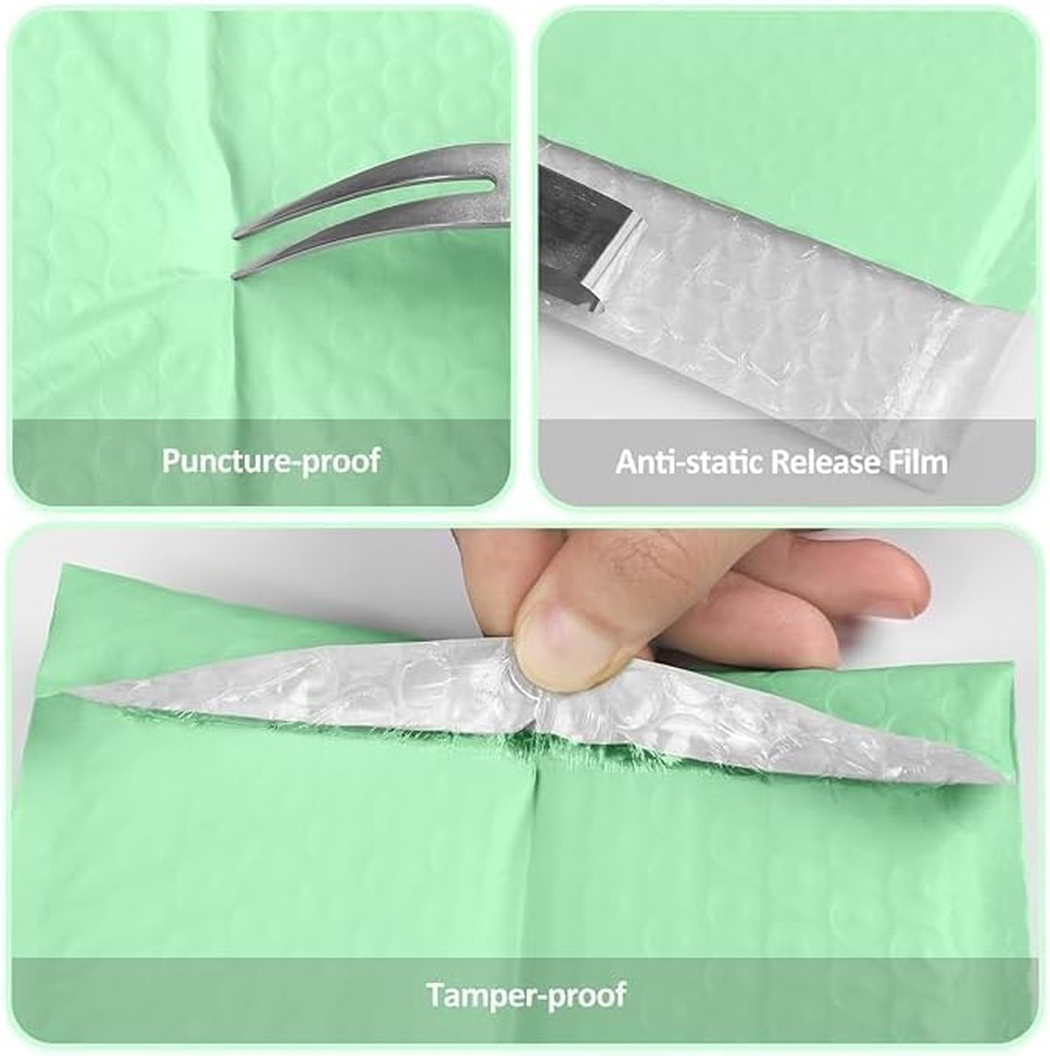 ProLine Bubble Mailers 4x8" Green Ash Bubble Mailer, Self Seal Padded Envelop...
