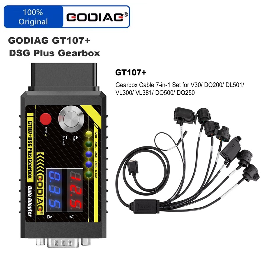 GODIAG GT107+ DSG Gearbox Data Adapter Plus Gearbox Cables 7-in-1 Set