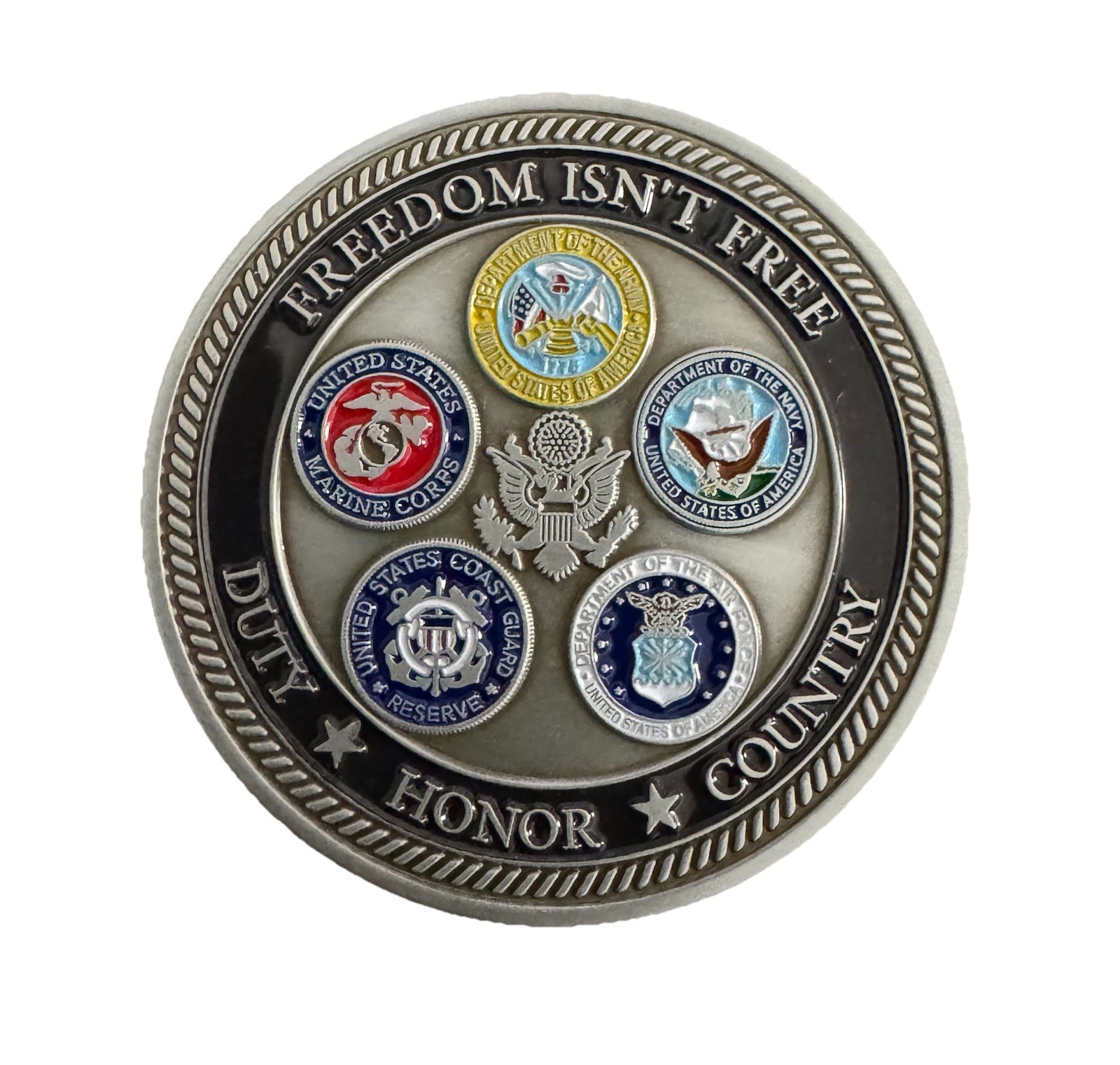 Folds of Honor Freedom Isn’t Free Duty Honor Country Coin Sacrifice Legacy