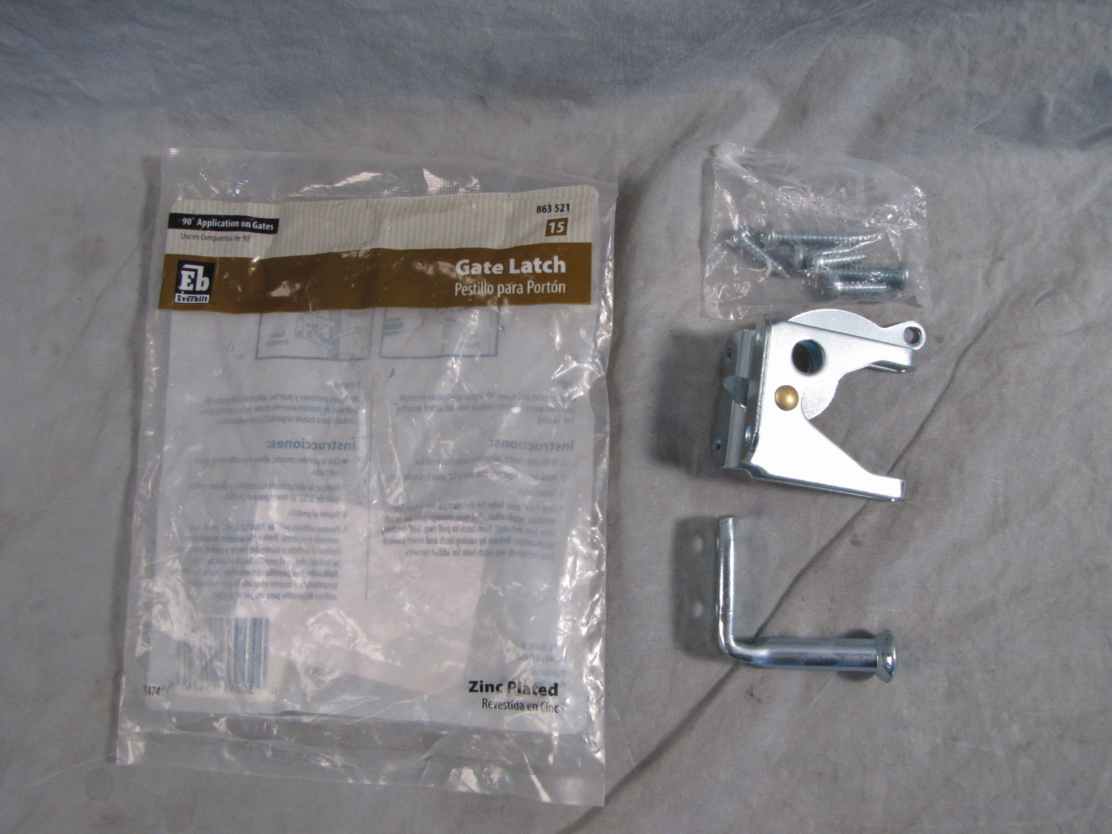 Everbilt Zinc Plated Gate Latch 15474 90° Application on Gates NEW