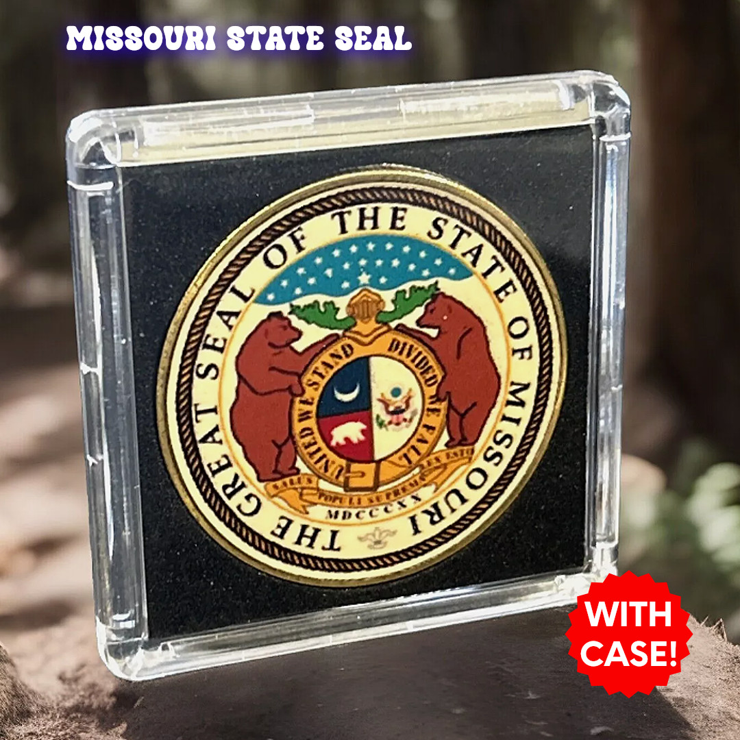 MISSOURI State Seal Challenge Coin Colorized USA CASE INCLUDED