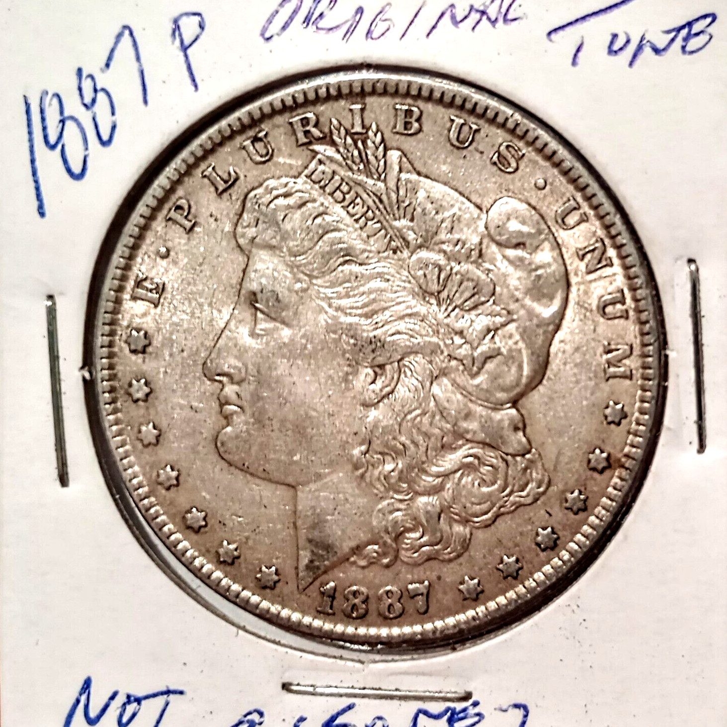 1887 P Morgan Silver Dollar Original Toning  Nice Luster  Minimal Bag Marks