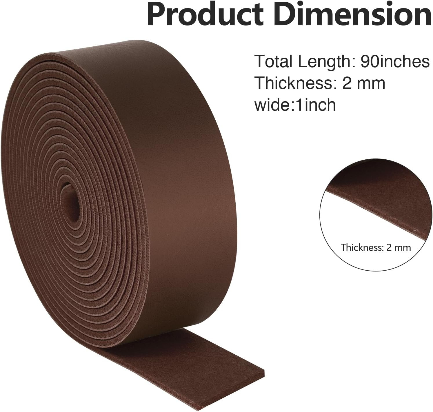 Faux Leather Strap 1 Inch Wide 90 Inches Long Leather Strip, Soft Leather for DI