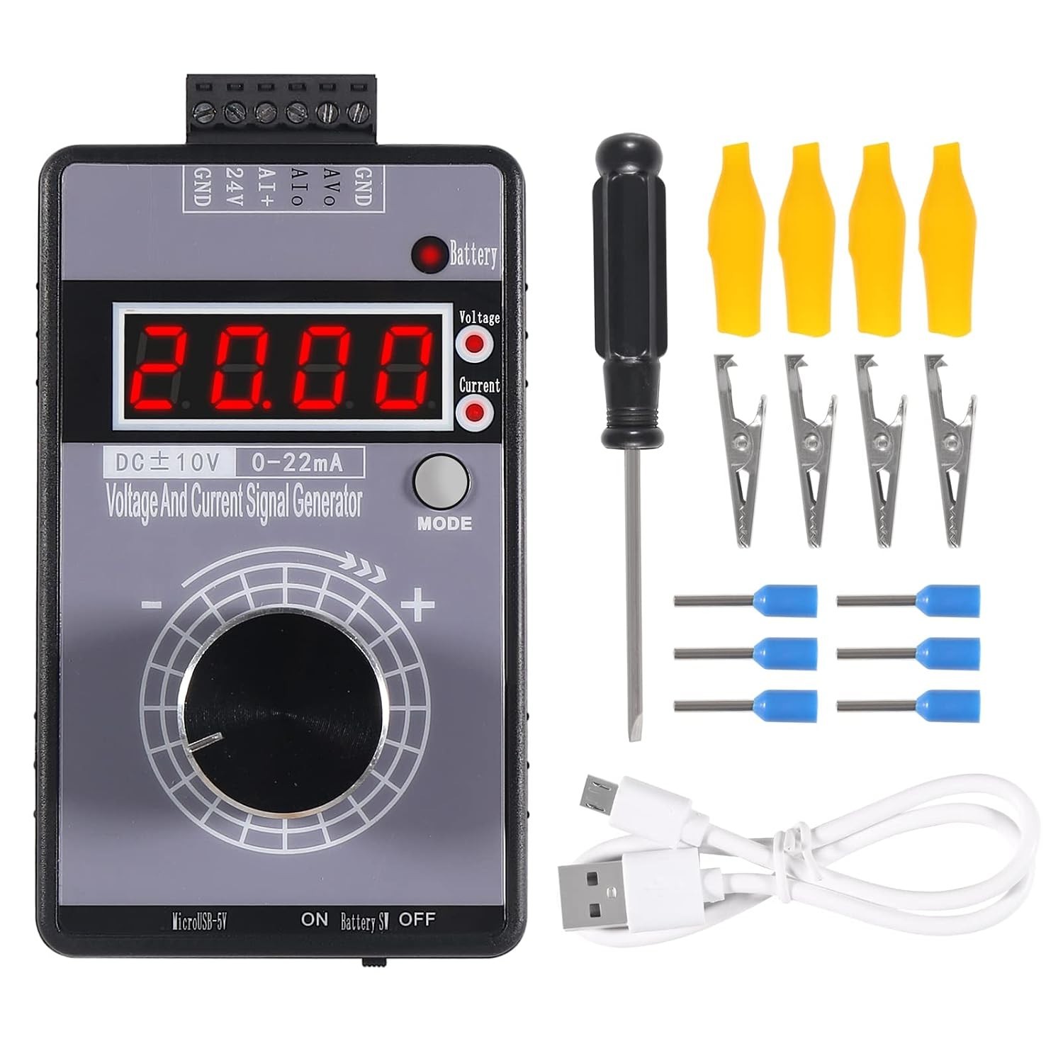 Adjustable 4-20mA Signal Generator Current Voltage Analog Simulator 0-10V/0-2...