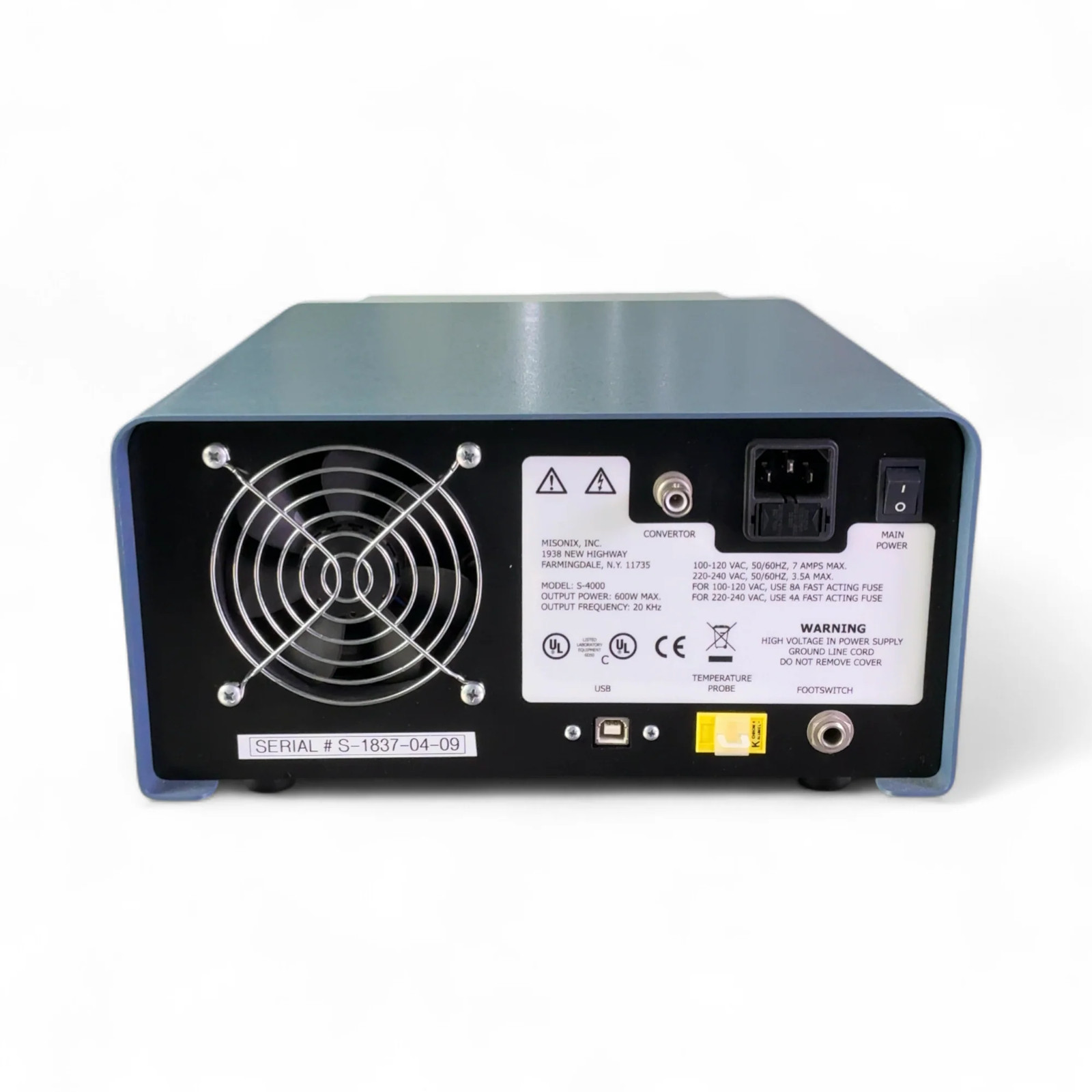 Misonix S-4000 Touchscreen Ultrasonic Processor Sonicator Liquid Processor BO!