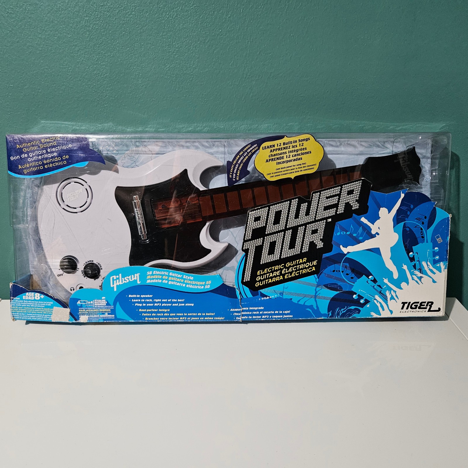 Tiger Electronics Power Tour White Gibson Electric Guitar Toy - New Old Stock