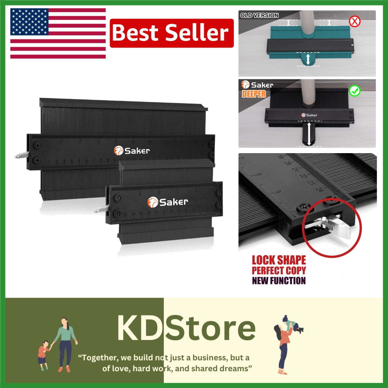 Durable 5+10 Inch Shape Duplication Gauge for Accurate Woodworking & Metalwork