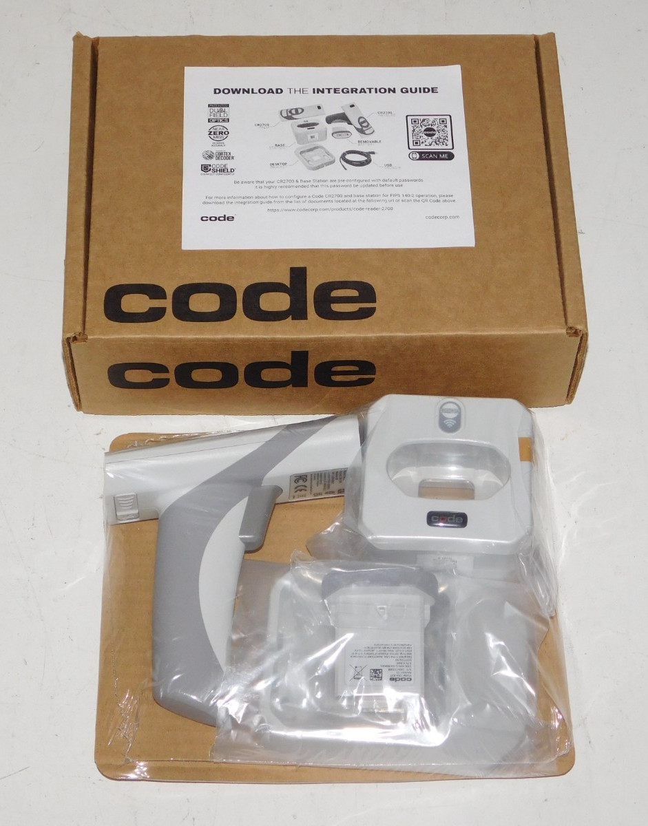 New CODE CR2702-100-A271-C36-FIPS Portable Barcode Scanner Reader Kit Bluetooth