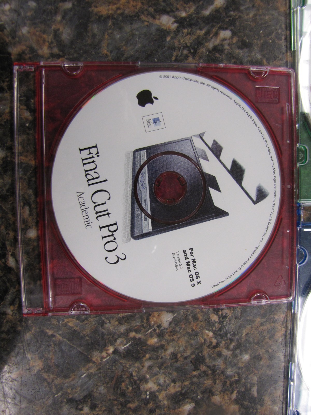 Lot (3) Apple CD's Software Final Cut Pro 3 Tutorial & Academic, DVD Studio Pro