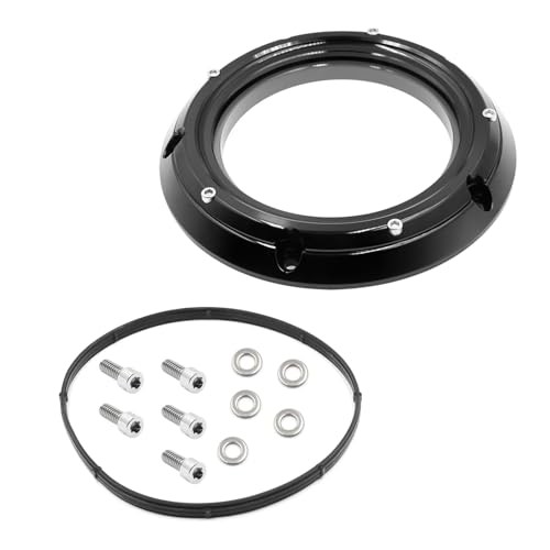 Transparent Derby Cover，New Hardware Kit Included for Harley Black