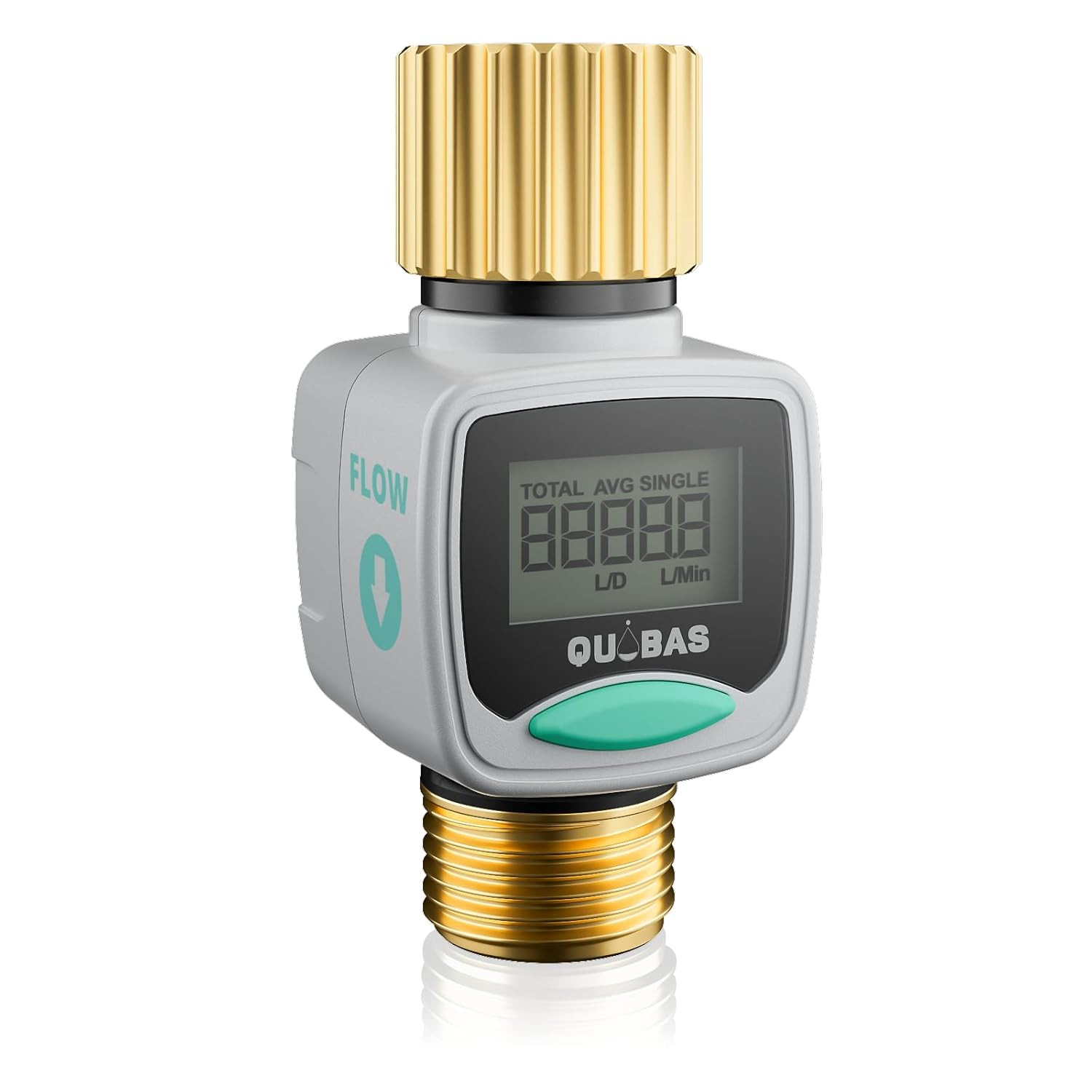 QUOBAS Water Flow Meter for RV and Garden Hose, Gallon/Liter Counter to Gauge Fl