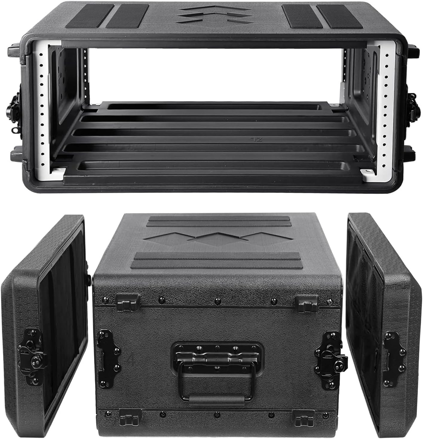 4U Rack Case Shallow 17" Depth, 19" Rackmount Flight Case for DJ Amplifier Audio