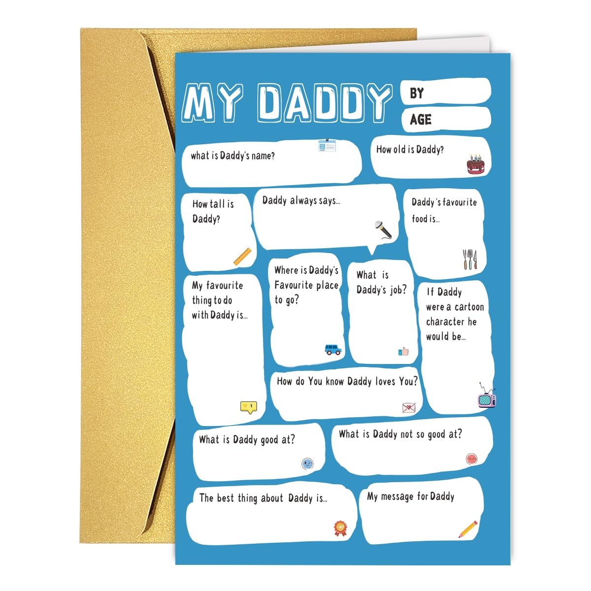 UUEFKTN Cute Daddy Birthday Card Gift from Son 8 inches x 5.3 inches, #11