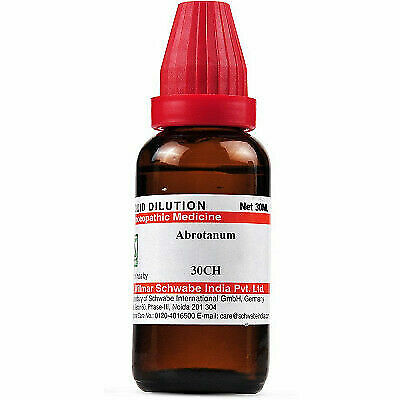 Dr Willmar Schwabe India Abrotanum Dilution 30 CH 30 ML Free Ship