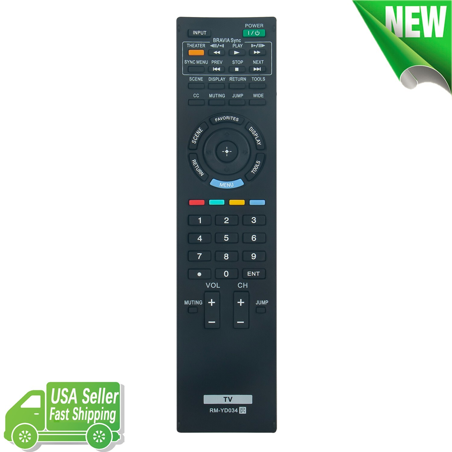 New RM-YD034 Replaced Remote Control fit for Sony TV DL-32EX501 KDL-46EX600